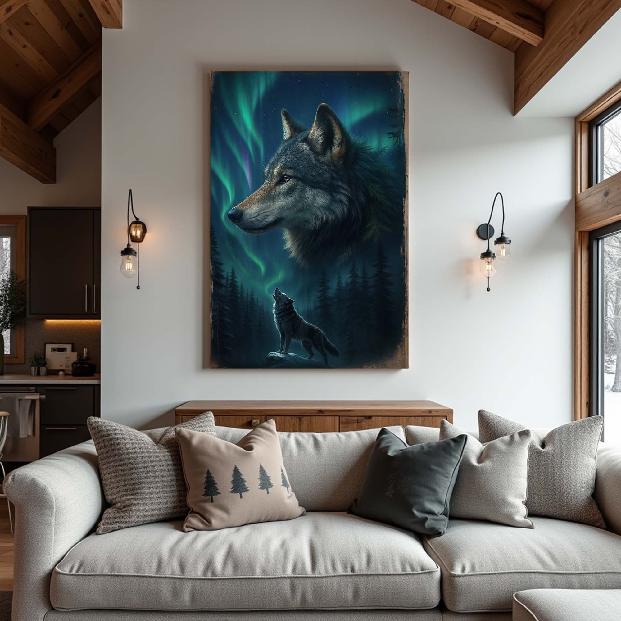 Wolf Double Exposure Wall Art IV on sale at MyriadMart