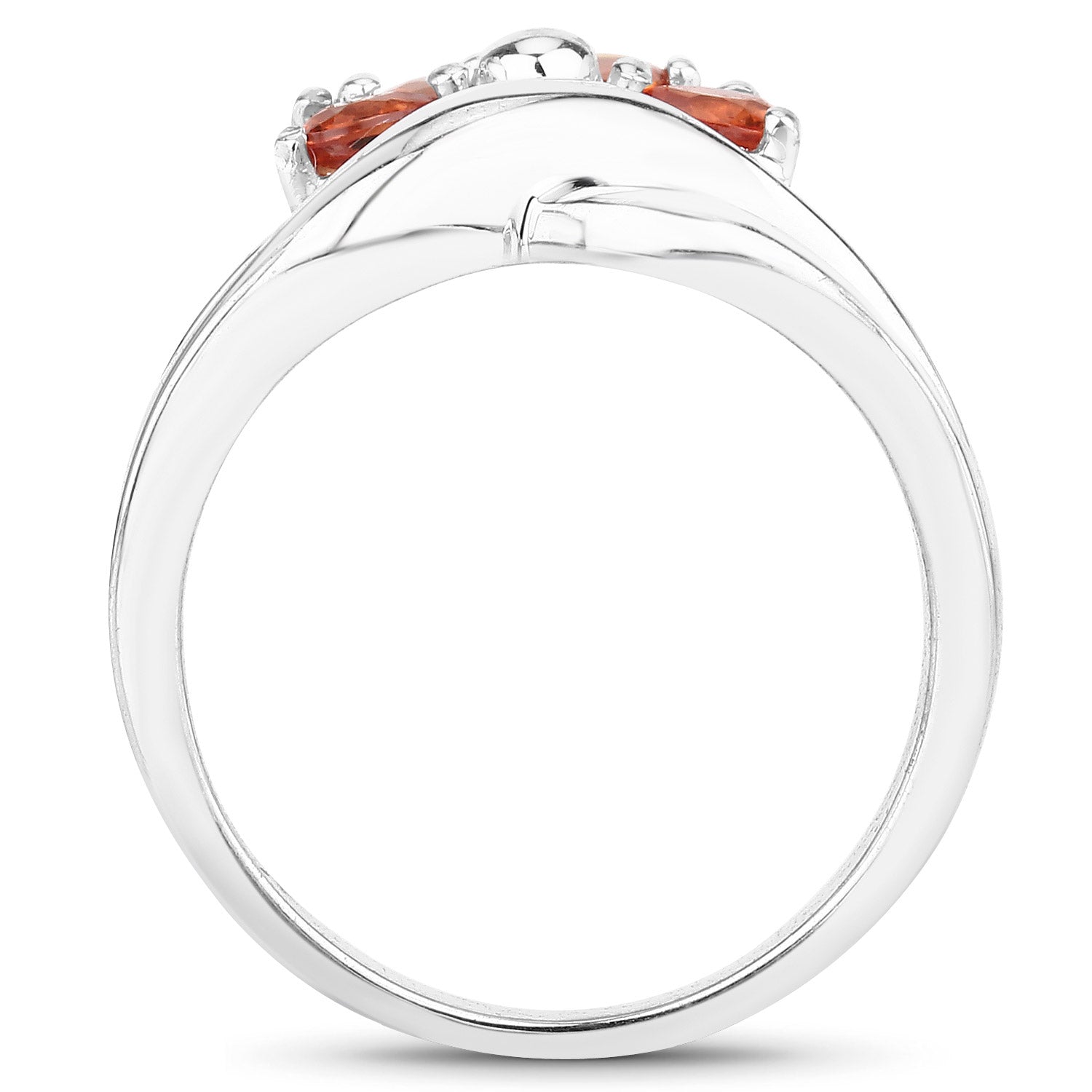 1.68 Carat Genuine Orange Sapphire .925 Sterling Silver Ring on sale at MyriadMart