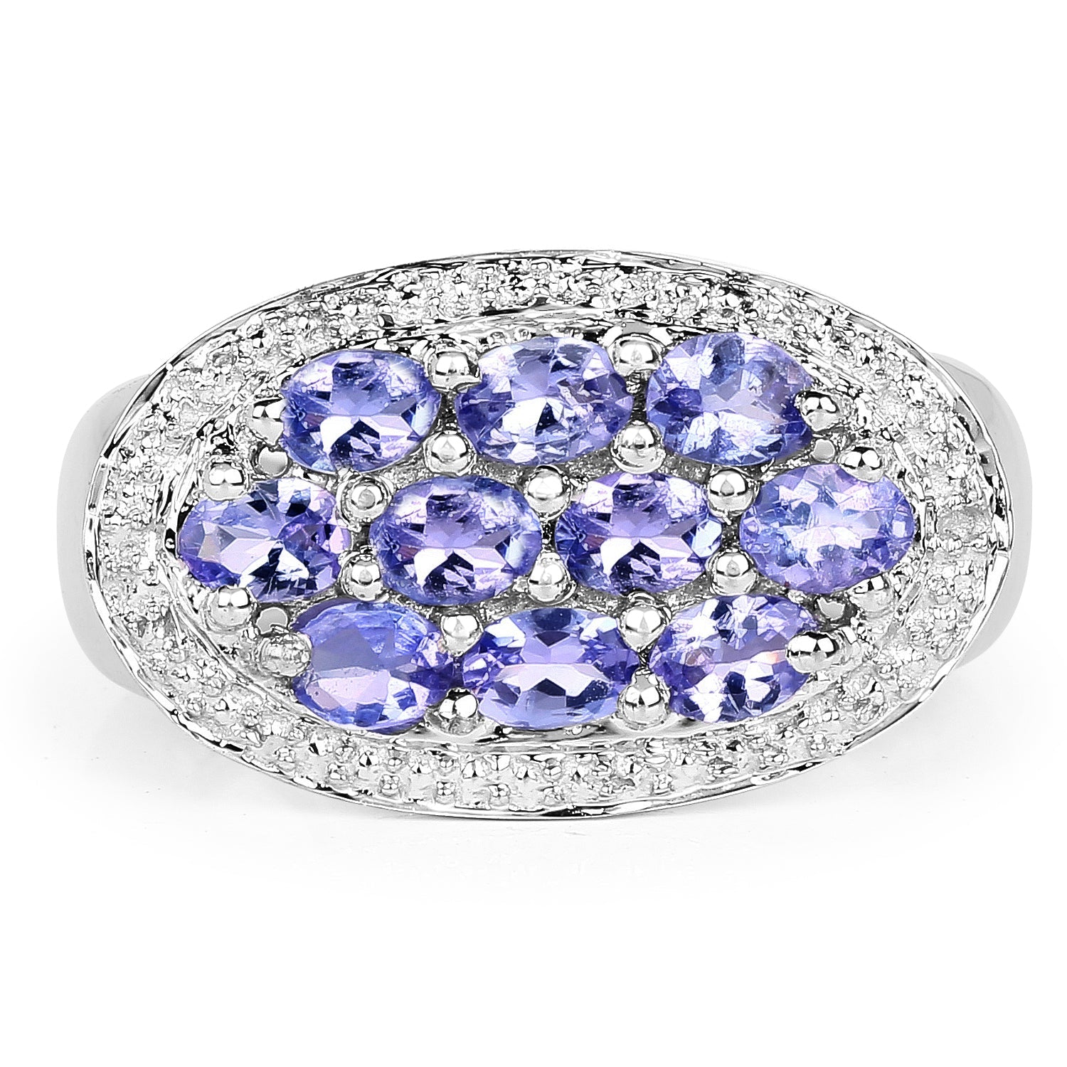 1.70 Carat Genuine Tanzanite .925 Sterling Silver Ring on sale at MyriadMart
