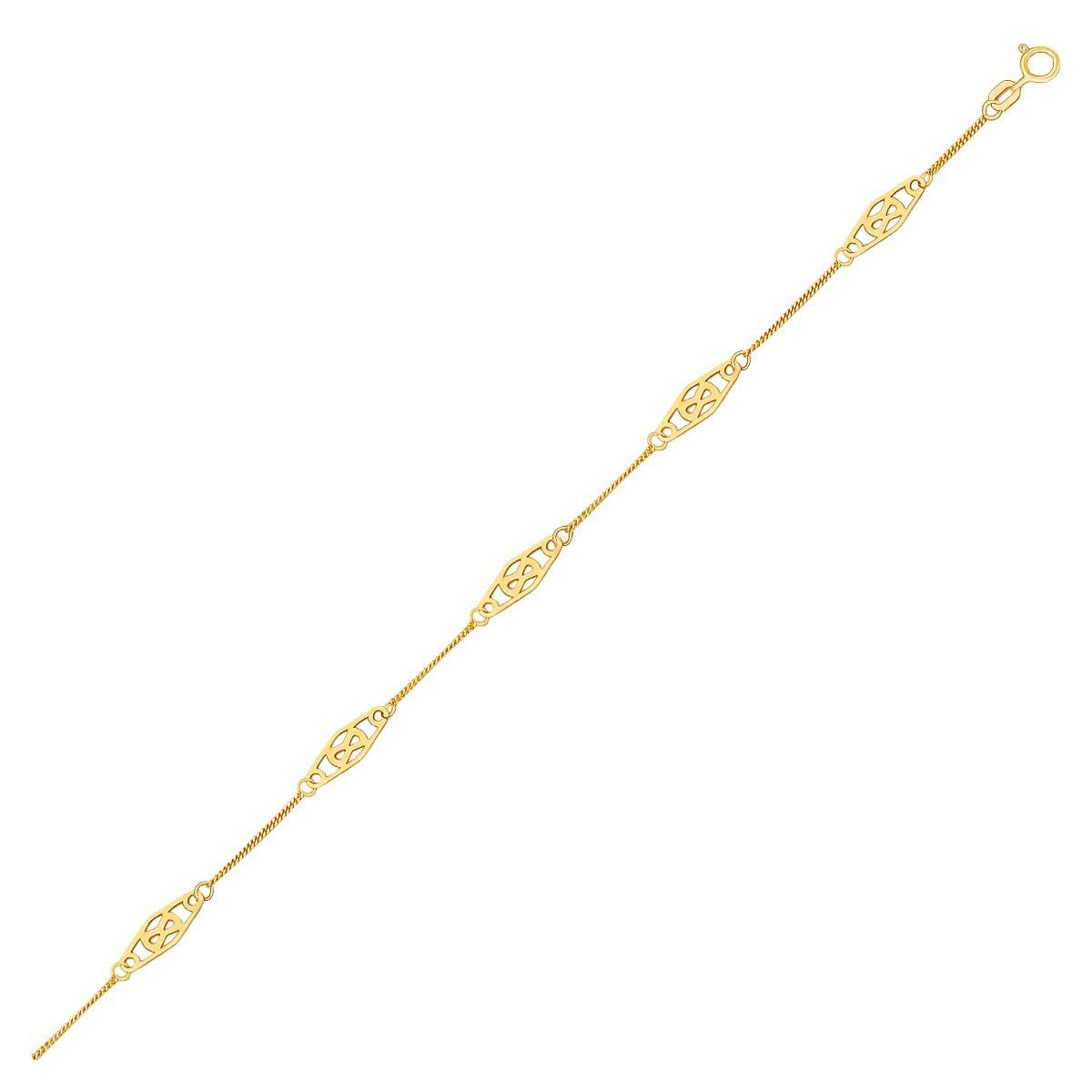 14k Yellow Gold Infinity Ankle Bracelet on sale at MyriadMart