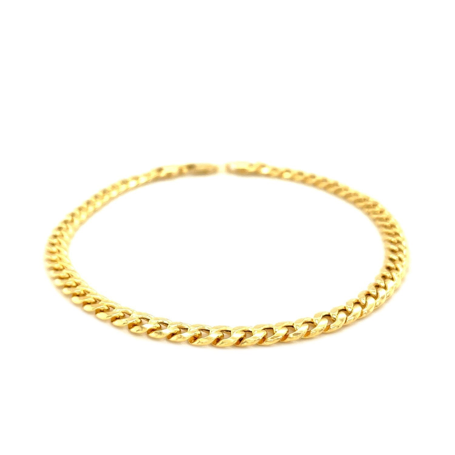 10k Yellow Gold Miami Cuban Semi Solid Bracelet 4.50 mm on sale at MyriadMart