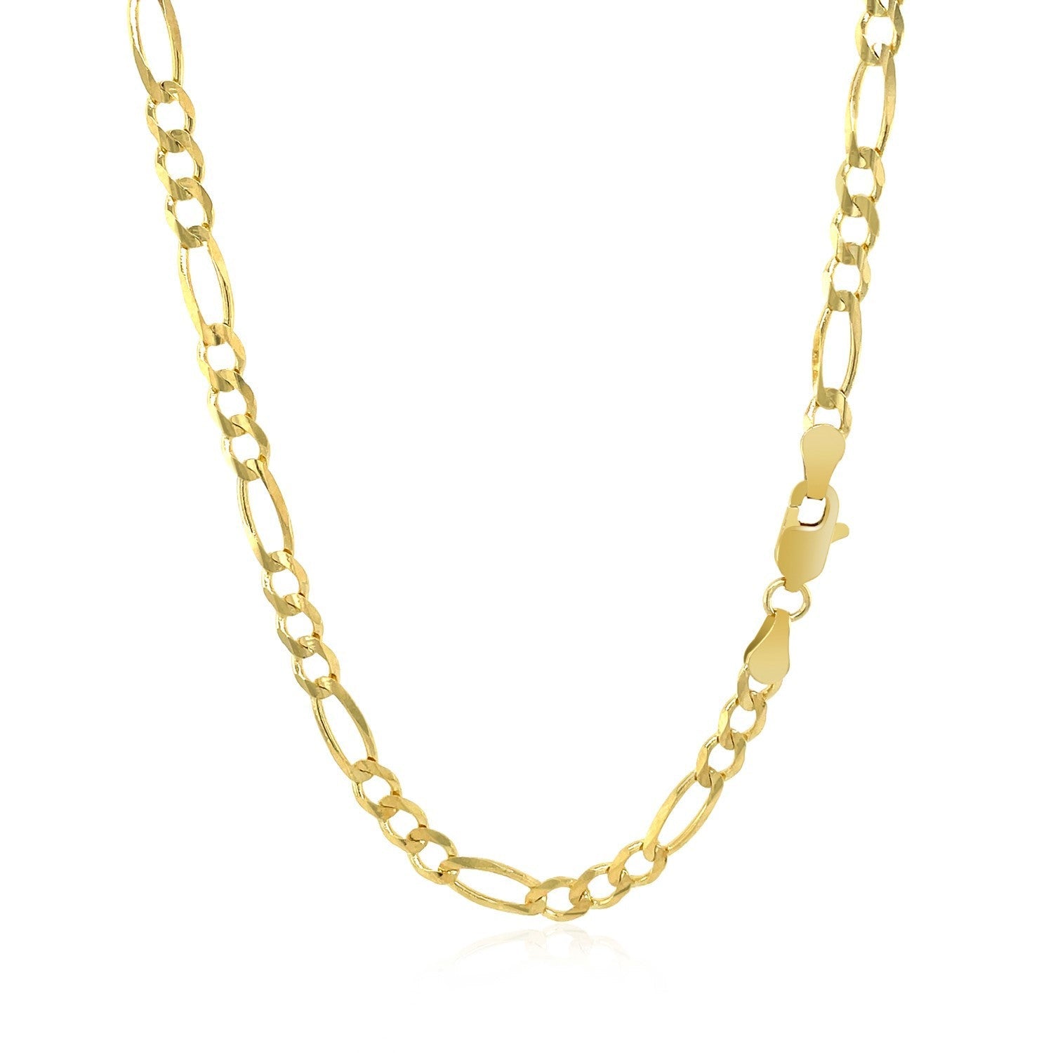 3.8mm 14k Yellow Gold Solid Figaro Chain on sale at MyriadMart