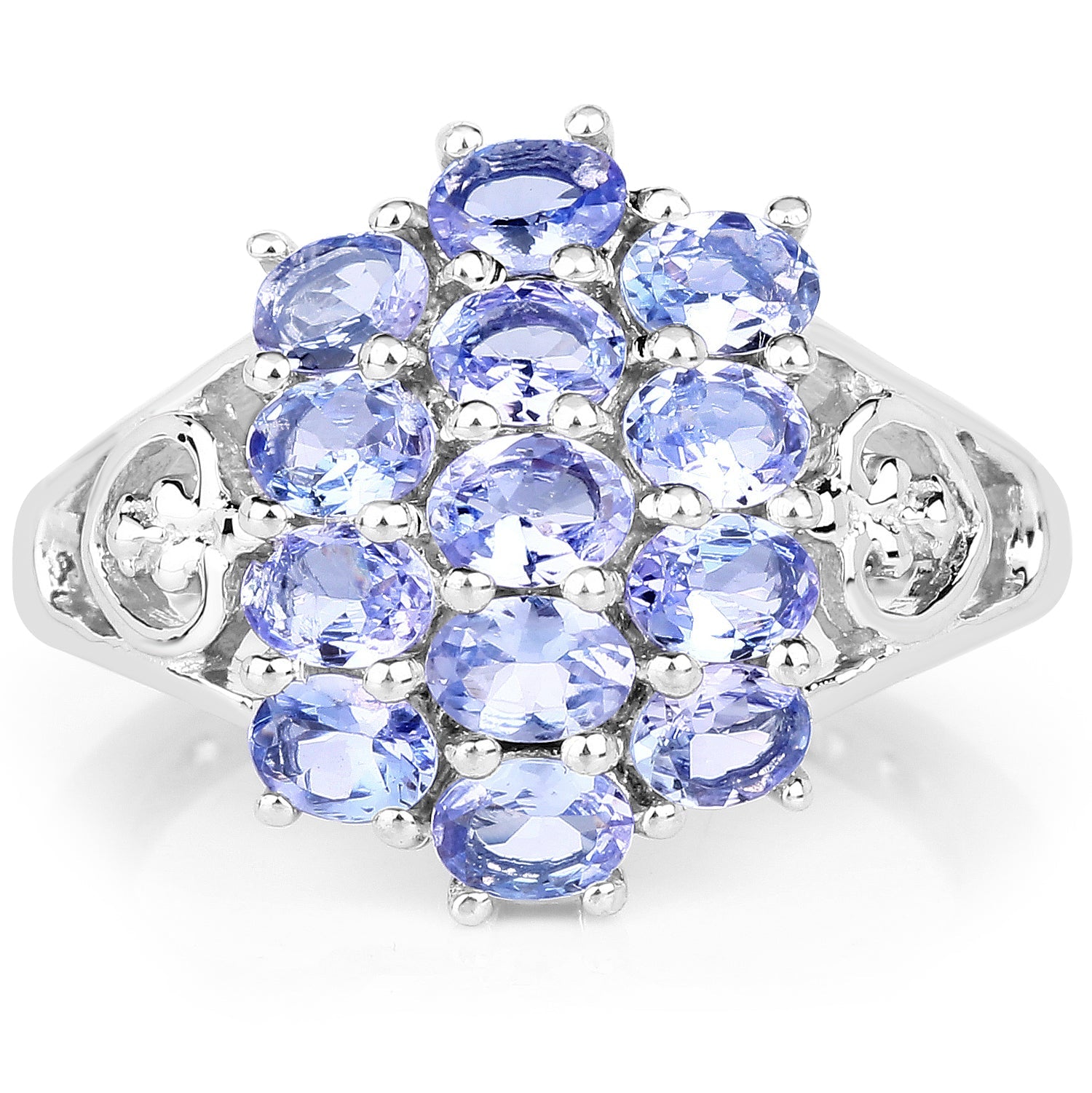 2.21 Carat Genuine Tanzanite .925 Sterling Silver Ring on sale at MyriadMart