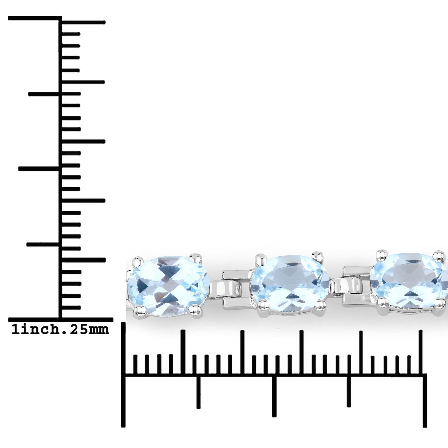 7.60 Carat Genuine Blue Topaz .925 Sterling Silver Bracelet on sale at MyriadMart