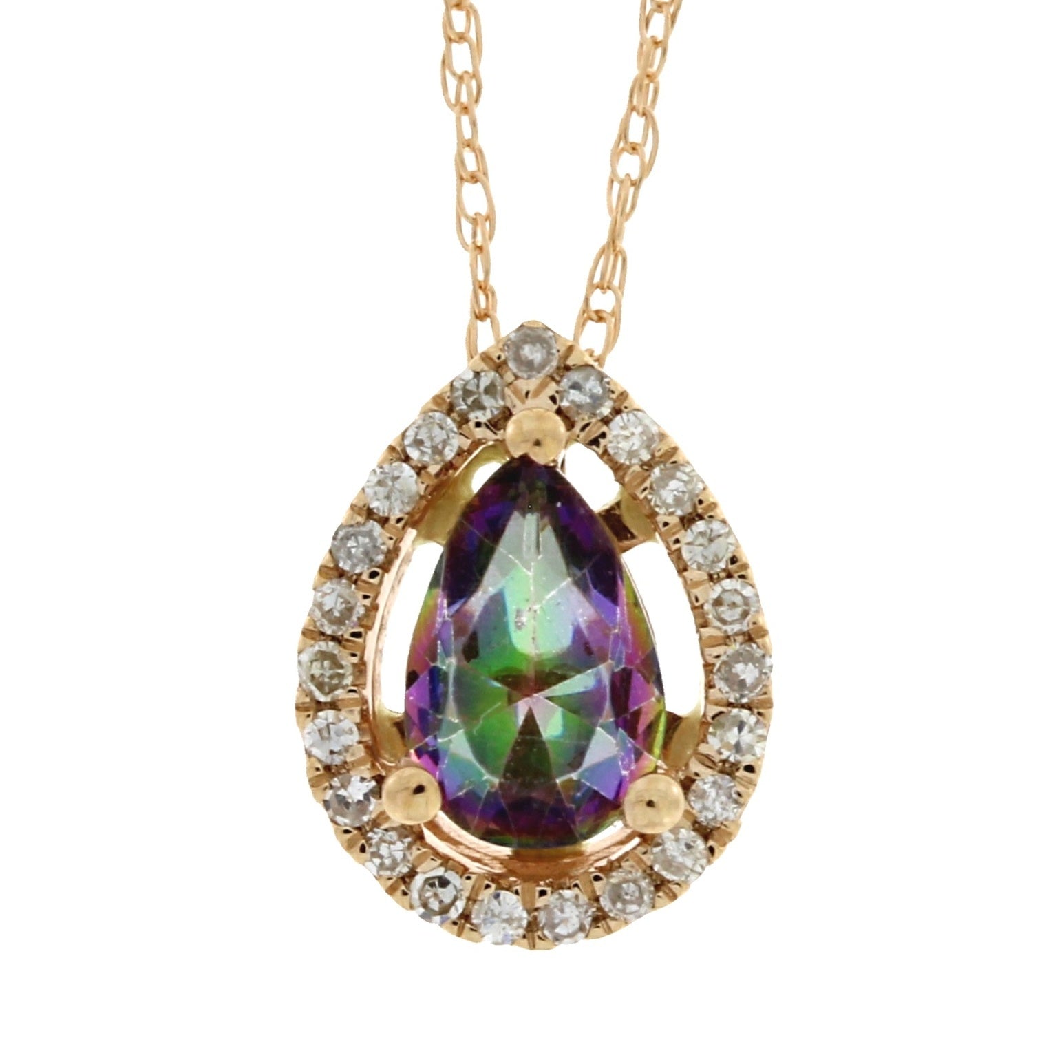 Treated Topaz Diamond Fashion Pendants 14KT Rose Gold on sale at MyriadMart