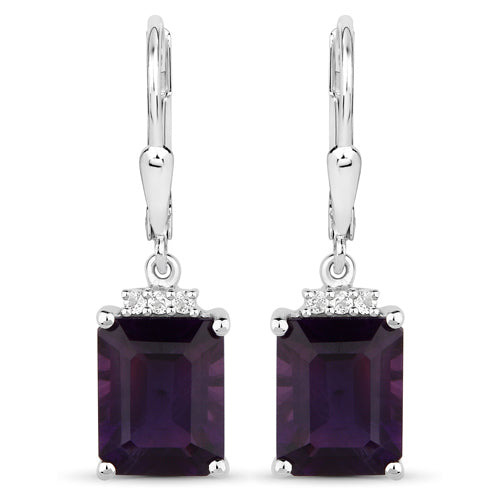 6.63 Carat Genuine Amethyst .925 Sterling Silver Earrings on sale at MyriadMart