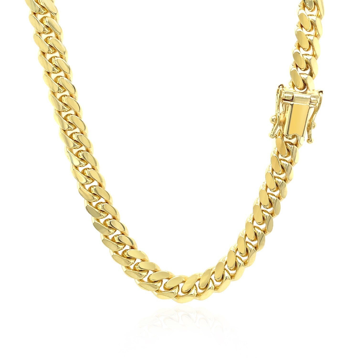 6.0mm 14k Yellow Gold Classic Miami Cuban Solid Chain on sale at MyriadMart