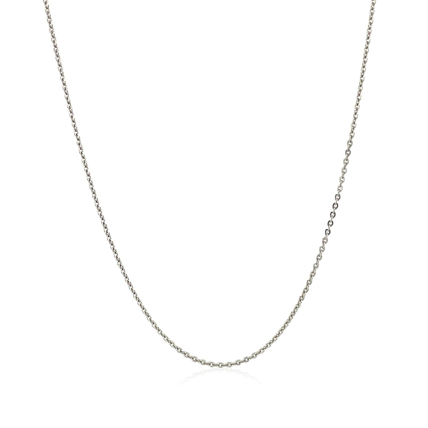 Sterling Silver Rhodium Plated Cable Chain 0.6mm on sale at MyriadMart