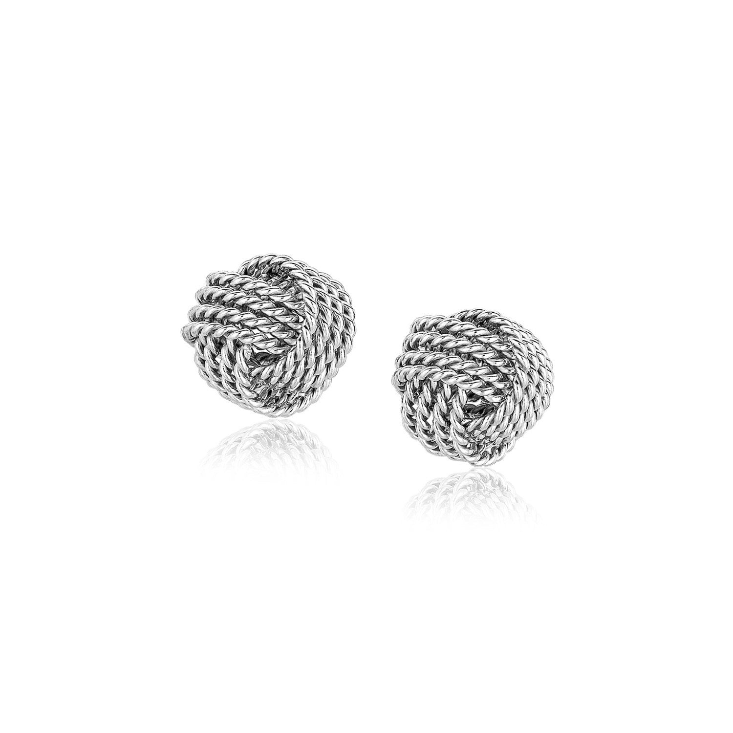 Sterling Silver Textured Love Knot Stud Style Earrings on sale at MyriadMart