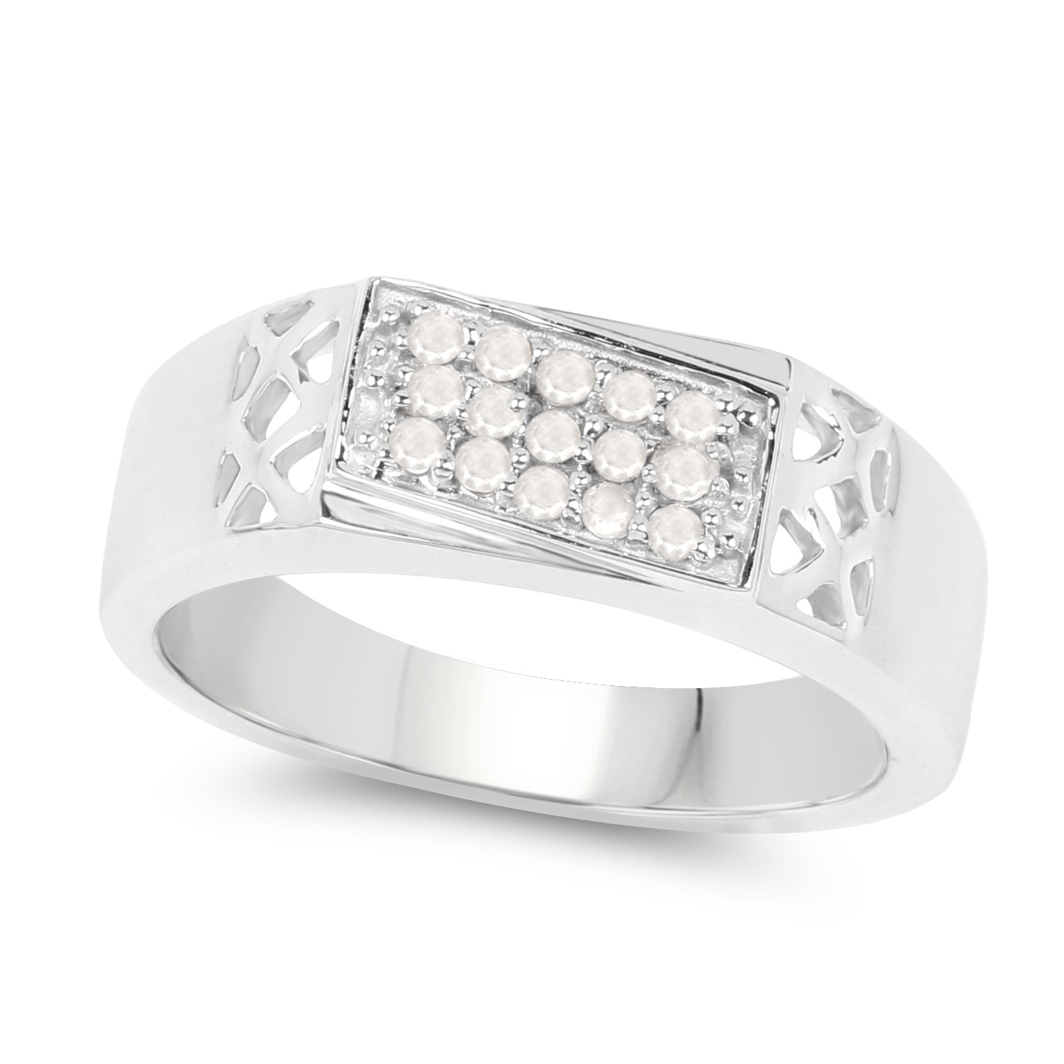 0.23 Carat Genuine White Diamond .925 Sterling Silver Ring on sale at MyriadMart