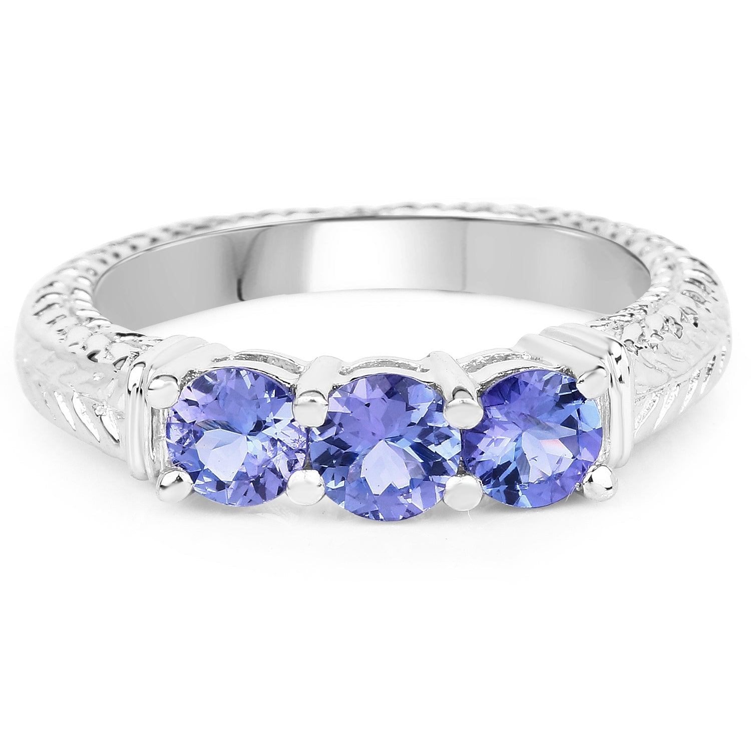 1.11 Carat Genuine Tanzanite .925 Sterling Silver Ring on sale at MyriadMart