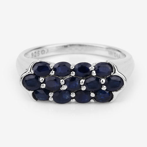 2.60 Carat Genuine Blue Sapphire .925 Sterling Silver Ring on sale at MyriadMart
