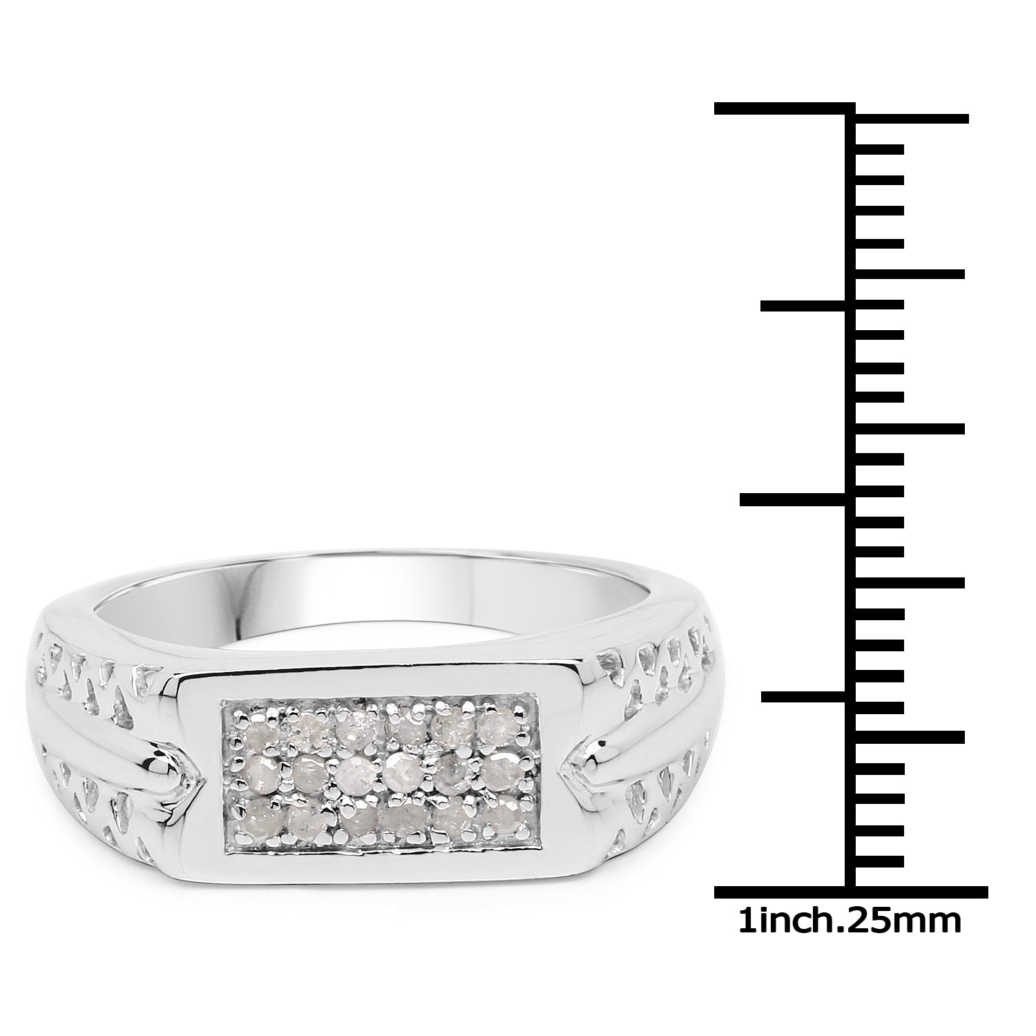 0.27 Carat Genuine White Diamond .925 Sterling Silver Ring on sale at MyriadMart