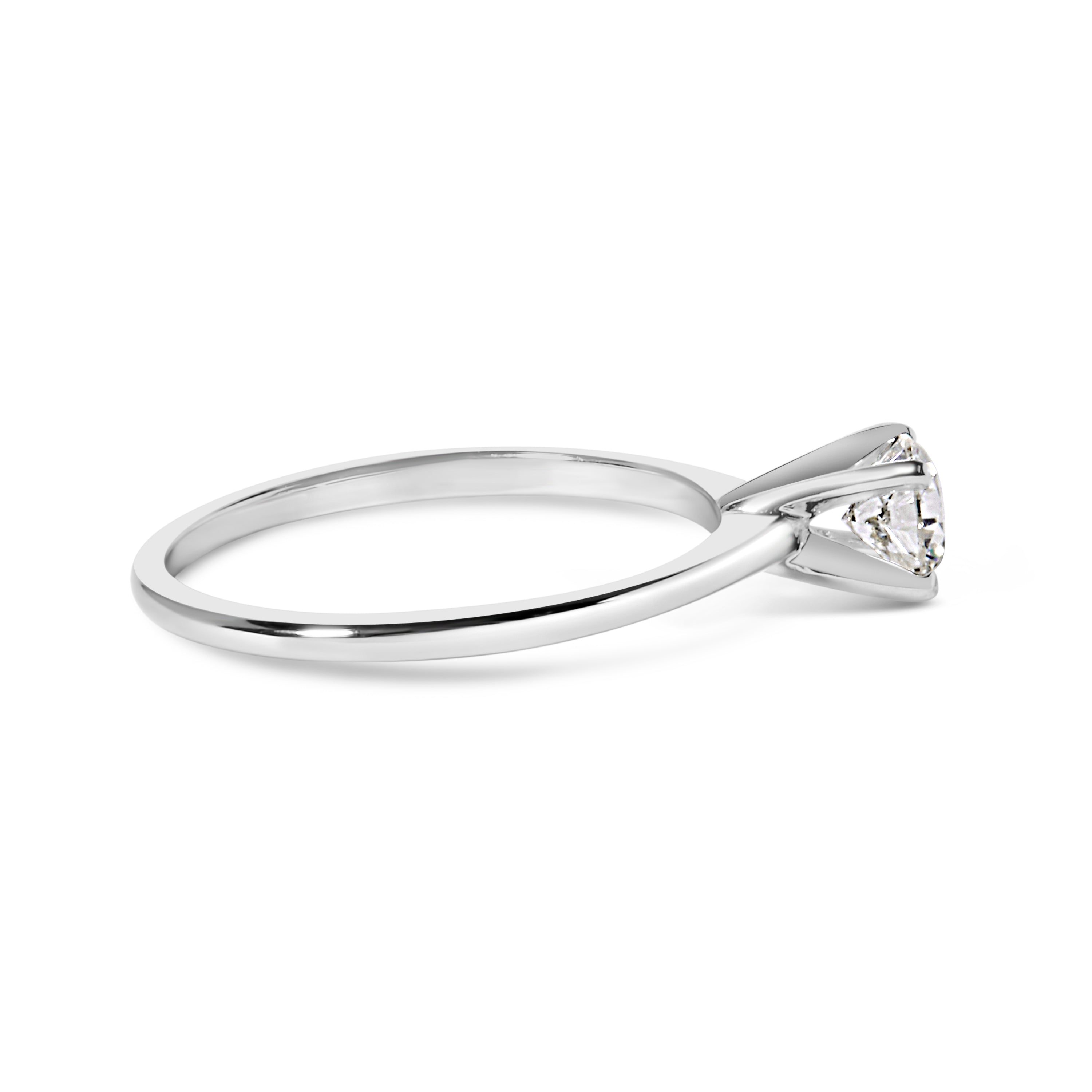 14K White Gold 1/2 Cttw Round Lab Grown Diamond 4 Prong Solitaire Engagement Ring F-G Color, VS2-SI1 Clarity - Size 7 on sale at MyriadMart