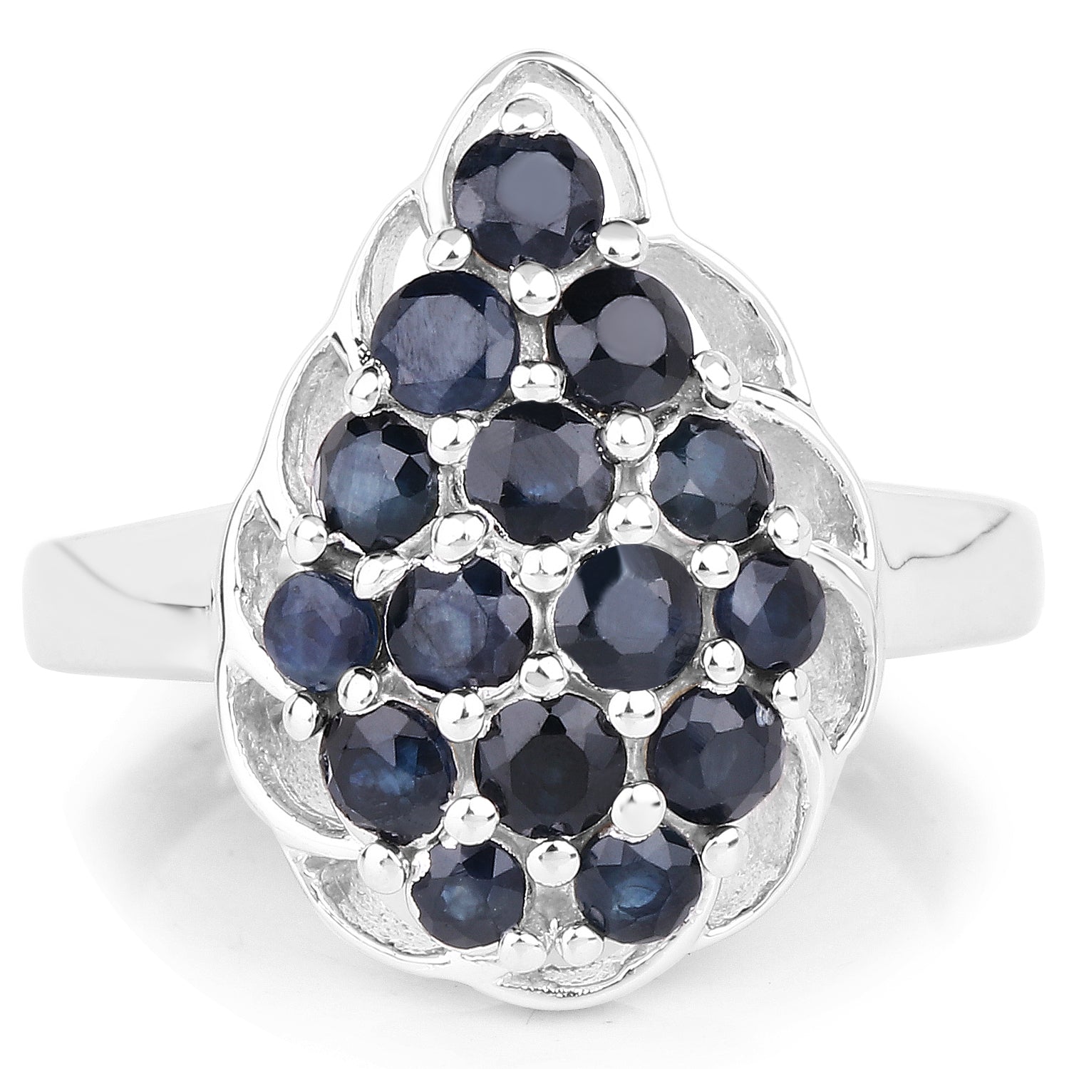 1.62 Carat Genuine Blue Sapphire .925 Sterling Silver Ring on sale at MyriadMart