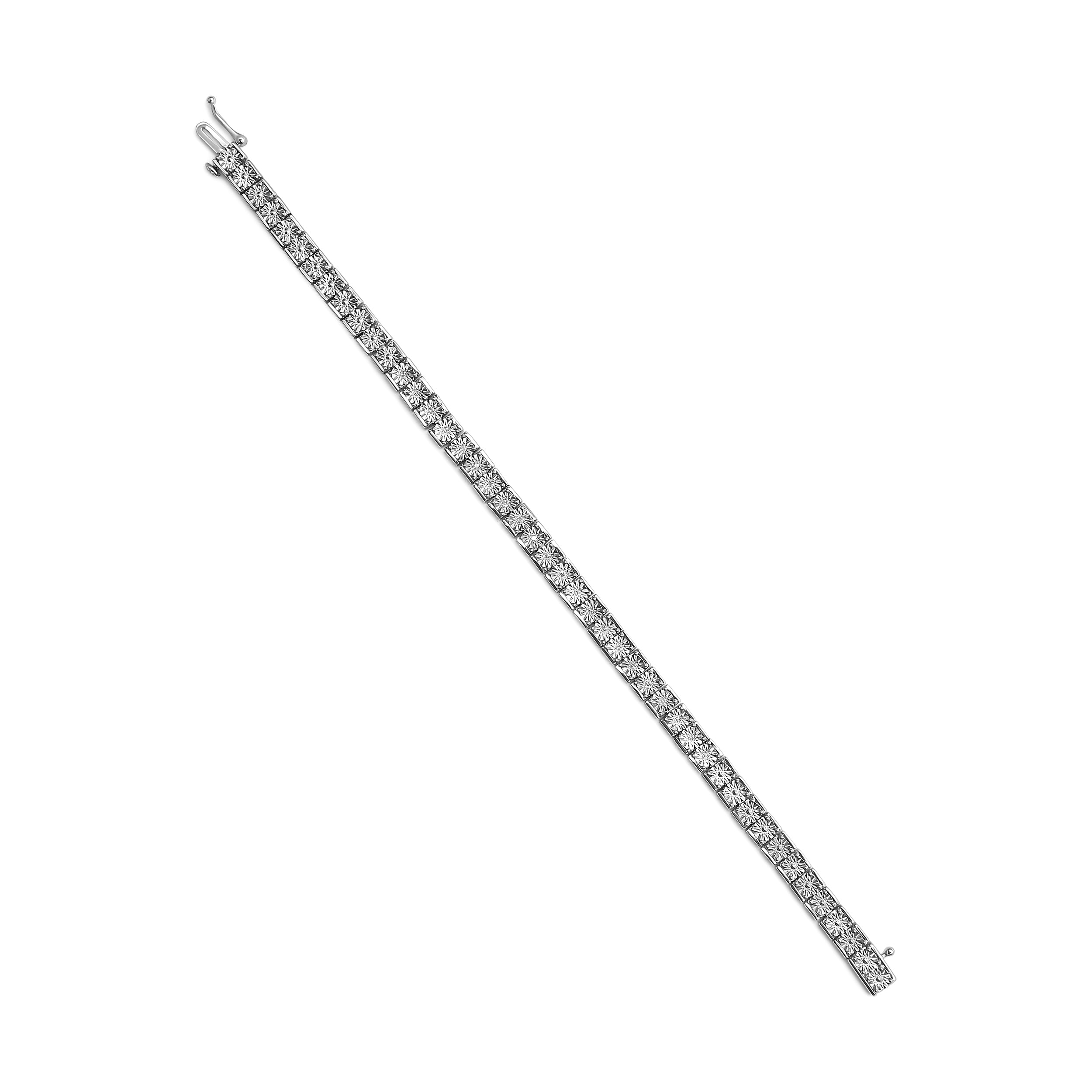 .925 Sterling Silver 1/10 Cttw Diamond 7.25" Link Bracelet I-J Color, I2-I3 Clarity on sale at MyriadMart