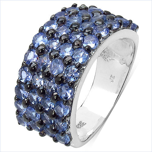 3.08 Carat Genuine Tanzanite .925 Sterling Silver Ring on sale at MyriadMart