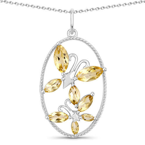 2.30 Carat Genuine Citrine .925 Sterling Silver Pendant on sale at MyriadMart