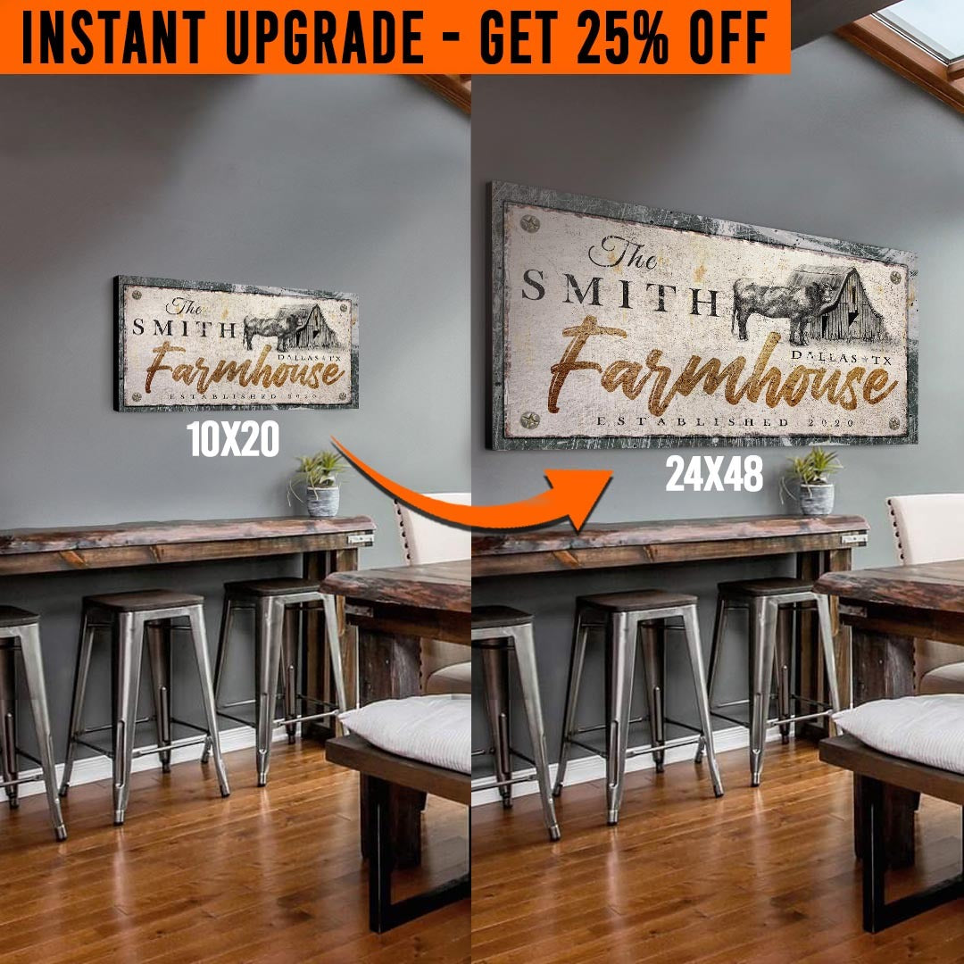 Size Upgrade Your 'Farmhouse' Fam 1039 - Style 4 Canvas To 24x48 Inches on sale at MyriadMart