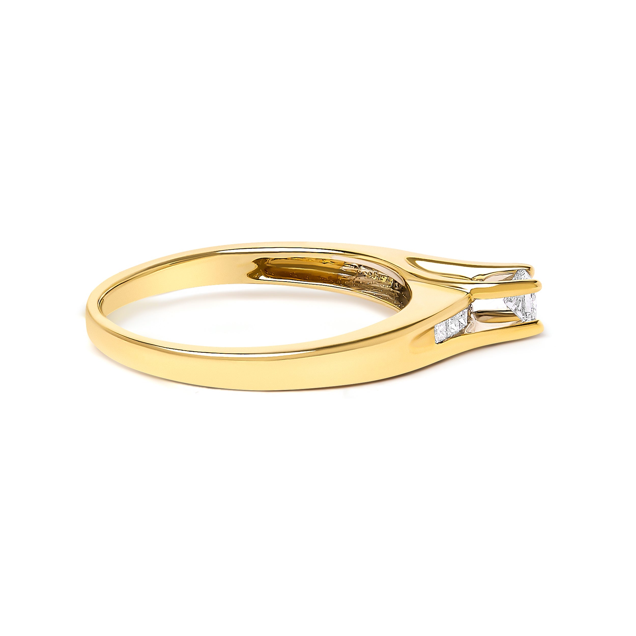 14K Yellow Gold 1/4 Cttw Princess Cut Diamond Engagement Ring on sale at MyriadMart