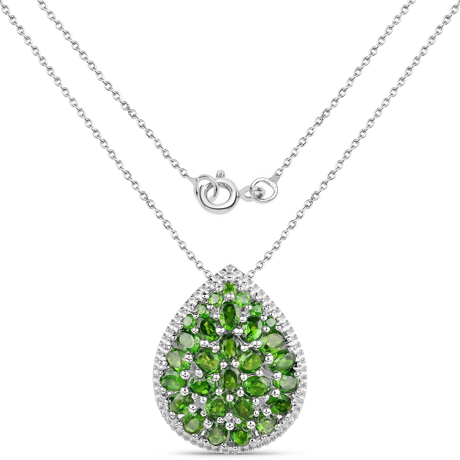4.65 Carat Genuine Chrome Diopside .925 Sterling Silver Pendant on sale at MyriadMart