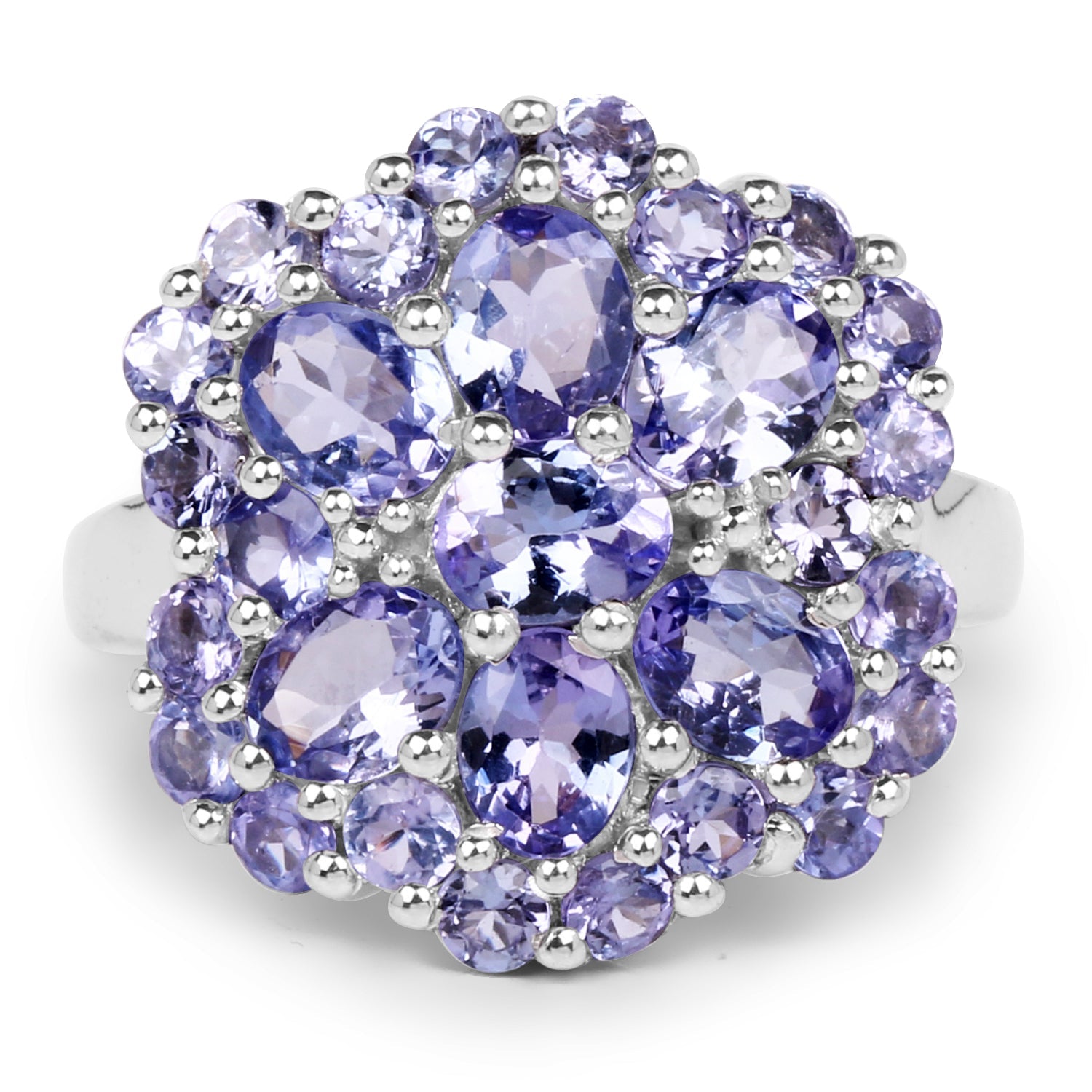 3.91 Carat Genuine Tanzanite .925 Sterling Silver Ring on sale at MyriadMart