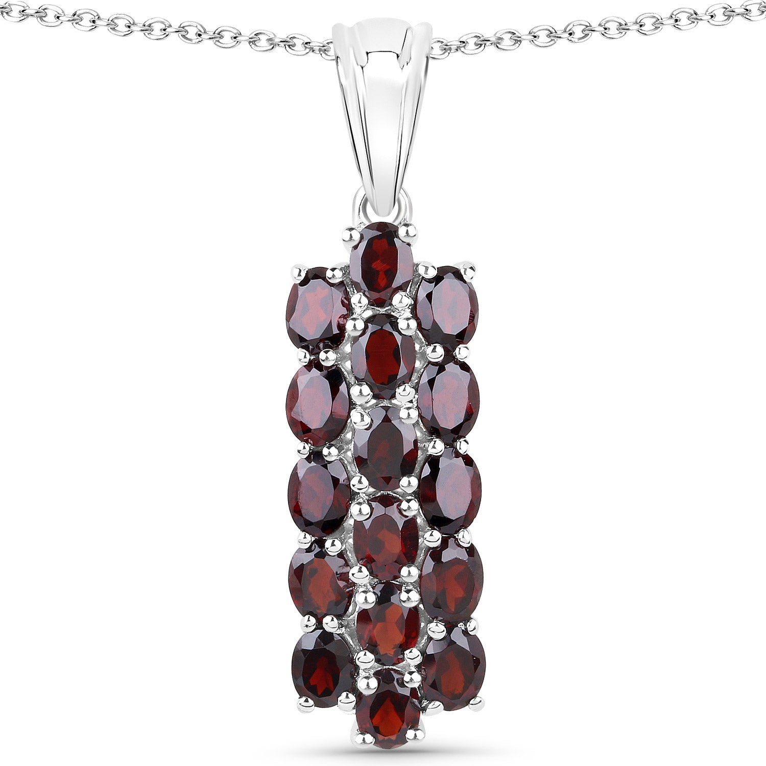 10.40 Carat Genuine Garnet .925 Sterling Silver 3 Piece Jewelry Set Ring, Earrings, and Pendant w/ Chain on sale at MyriadMart