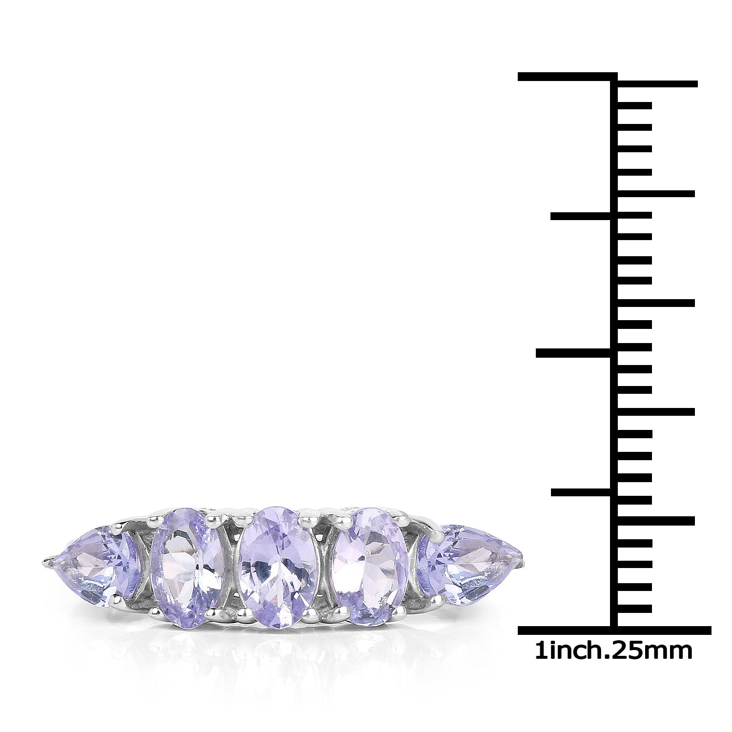 2.33 Carat Genuine Tanzanite .925 Sterling Silver Ring on sale at MyriadMart