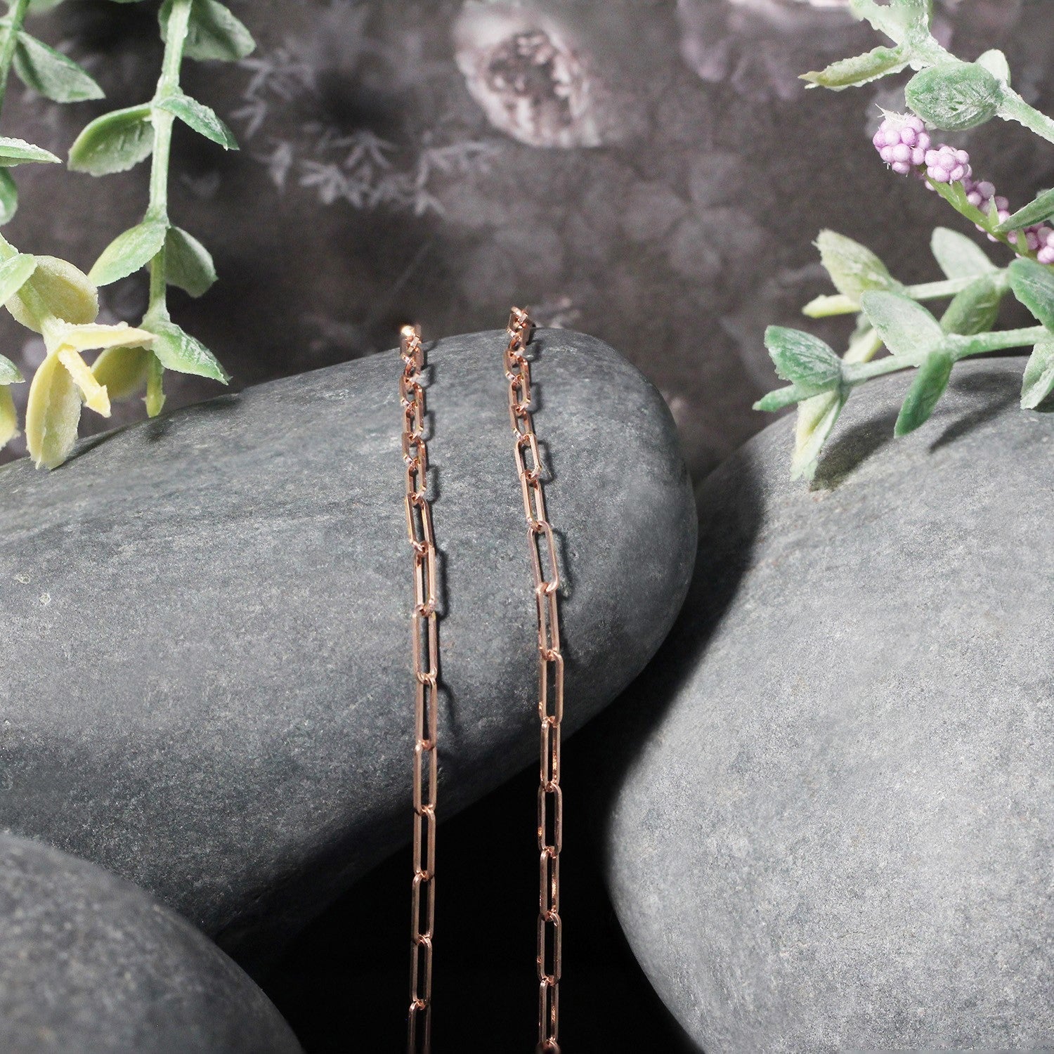 14K Rose Gold Delicate Paperclip Chain 2.1mm on sale at MyriadMart