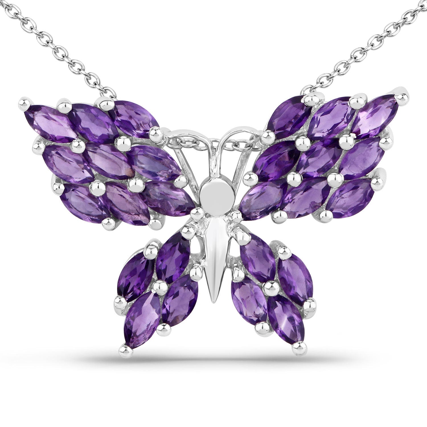 3.90 Carat Genuine Amethyst .925 Sterling Silver Pendant on sale at MyriadMart