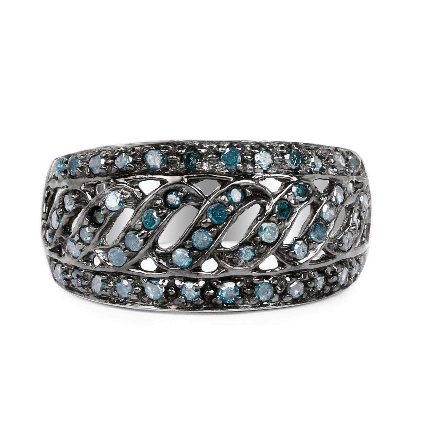 0.60 Carat Genuine Blue Diamond .925 Sterling Silver Ring on sale at MyriadMart