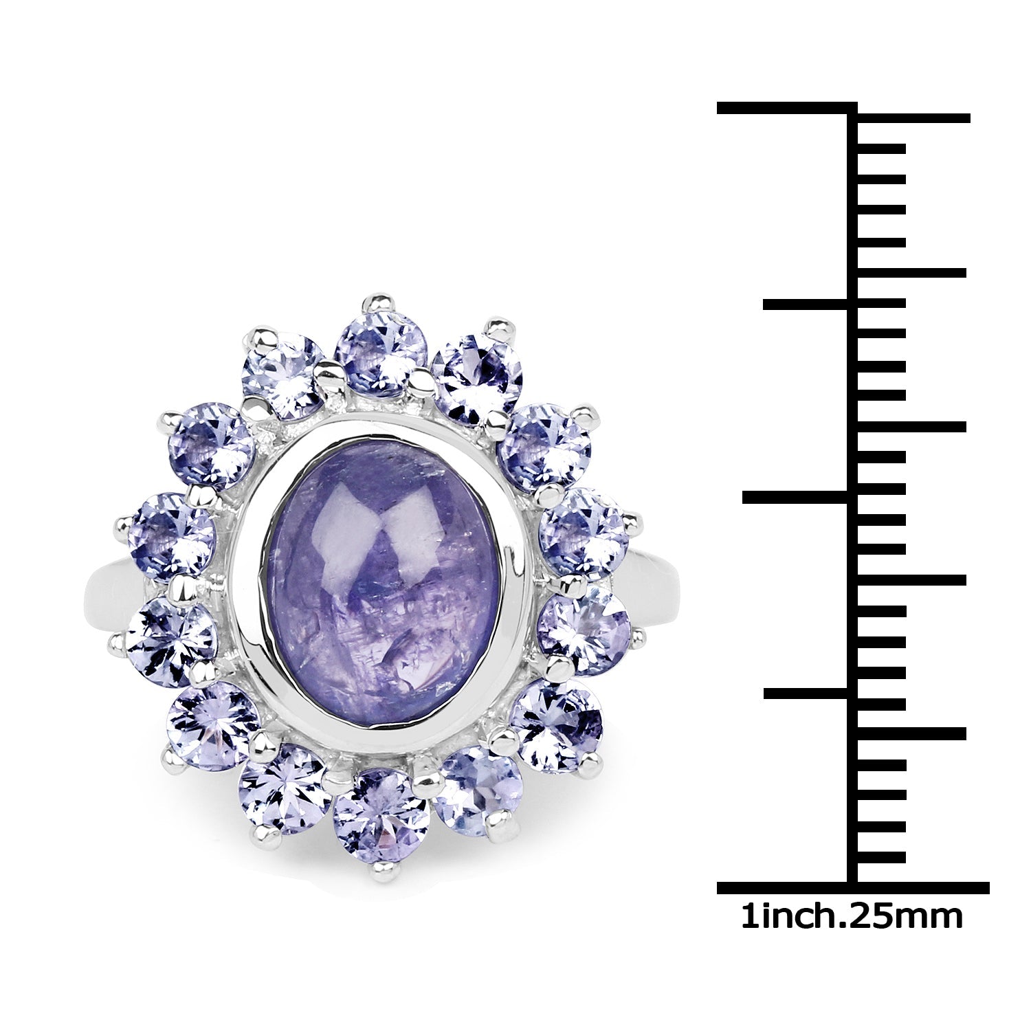 3.76 Carat Genuine Tanzanite .925 Sterling Silver Ring on sale at MyriadMart