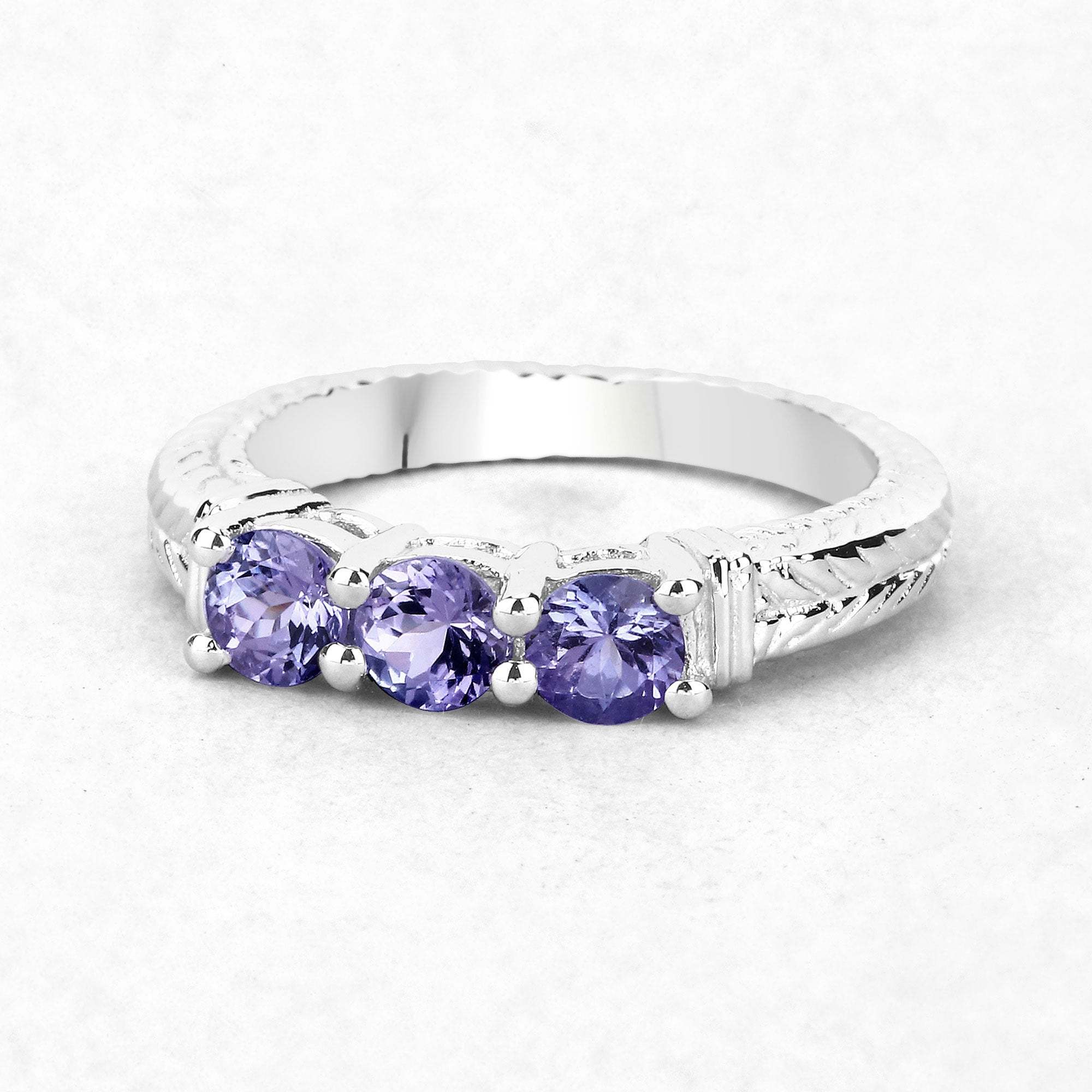 1.11 Carat Genuine Tanzanite .925 Sterling Silver Ring on sale at MyriadMart