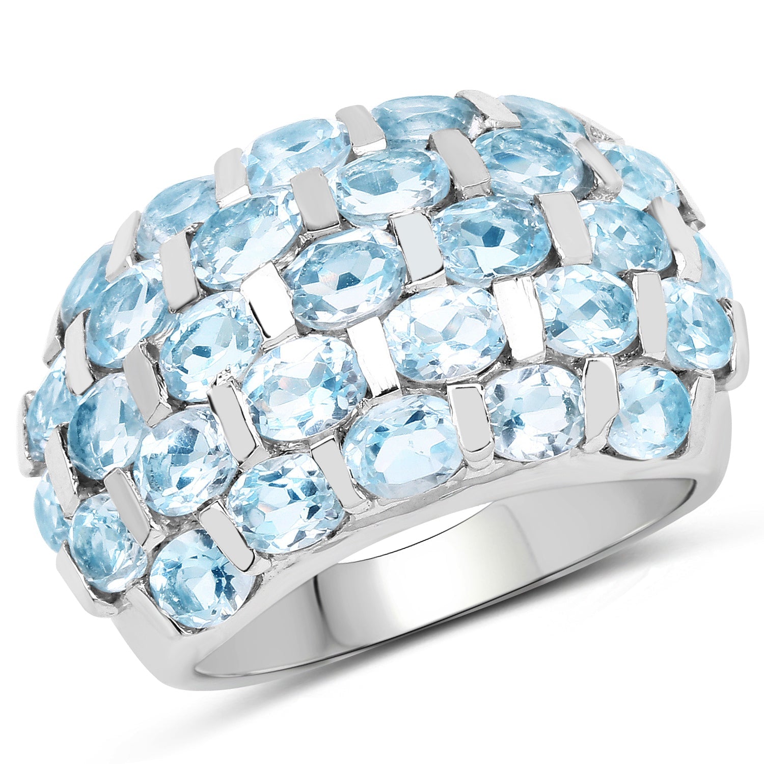 5.51 Carat Genuine Blue Topaz .925 Sterling Silver Ring on sale at MyriadMart