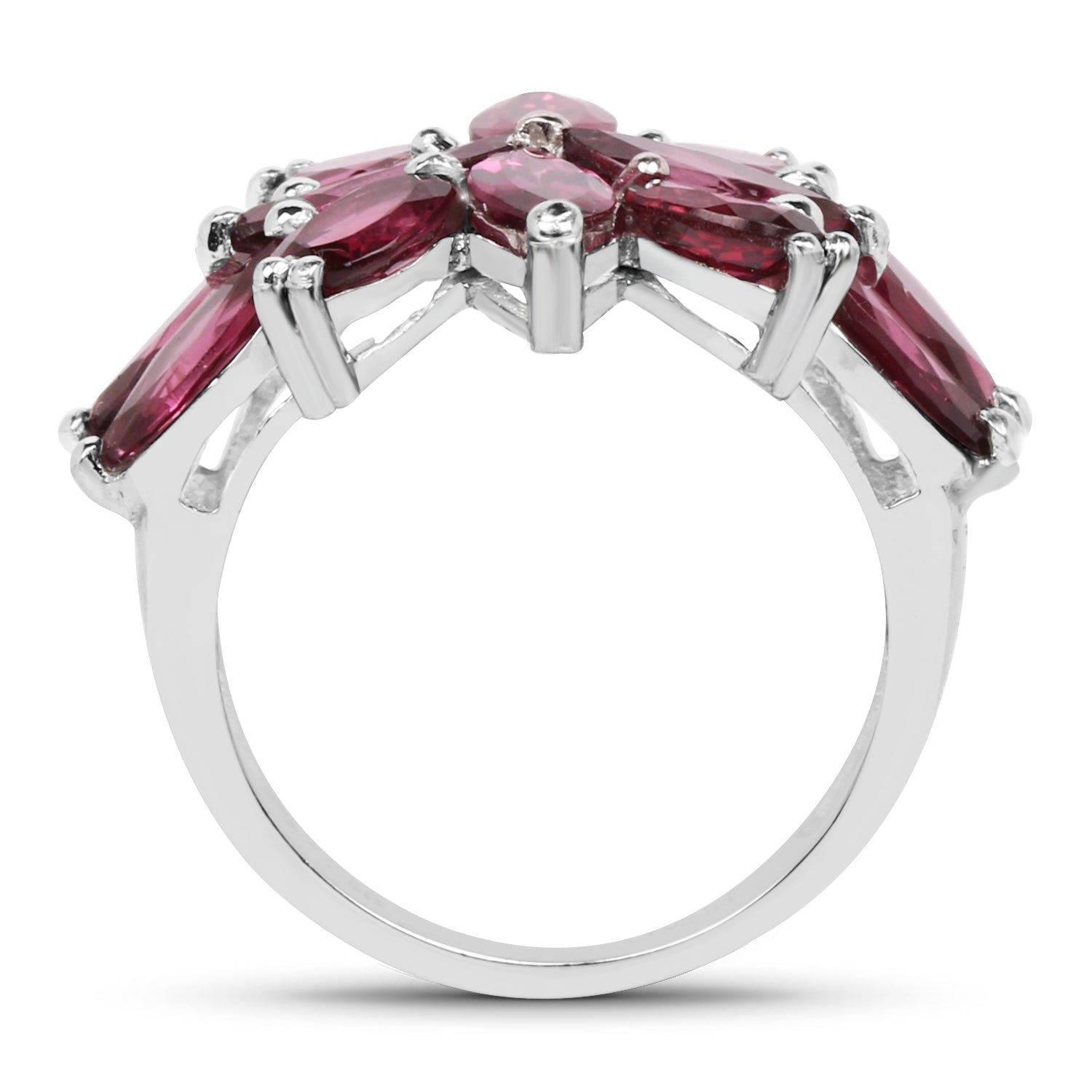 7.80 Carat Genuine Rhodolite .925 Sterling Silver Ring on sale at MyriadMart