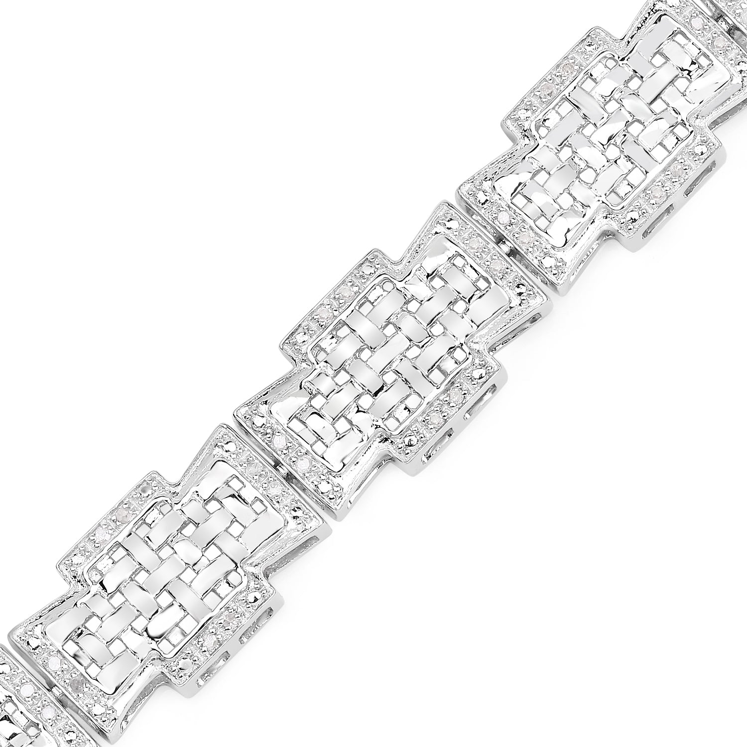 0.48 Carat Genuine White Diamond .925 Sterling Silver Bracelet on sale at MyriadMart