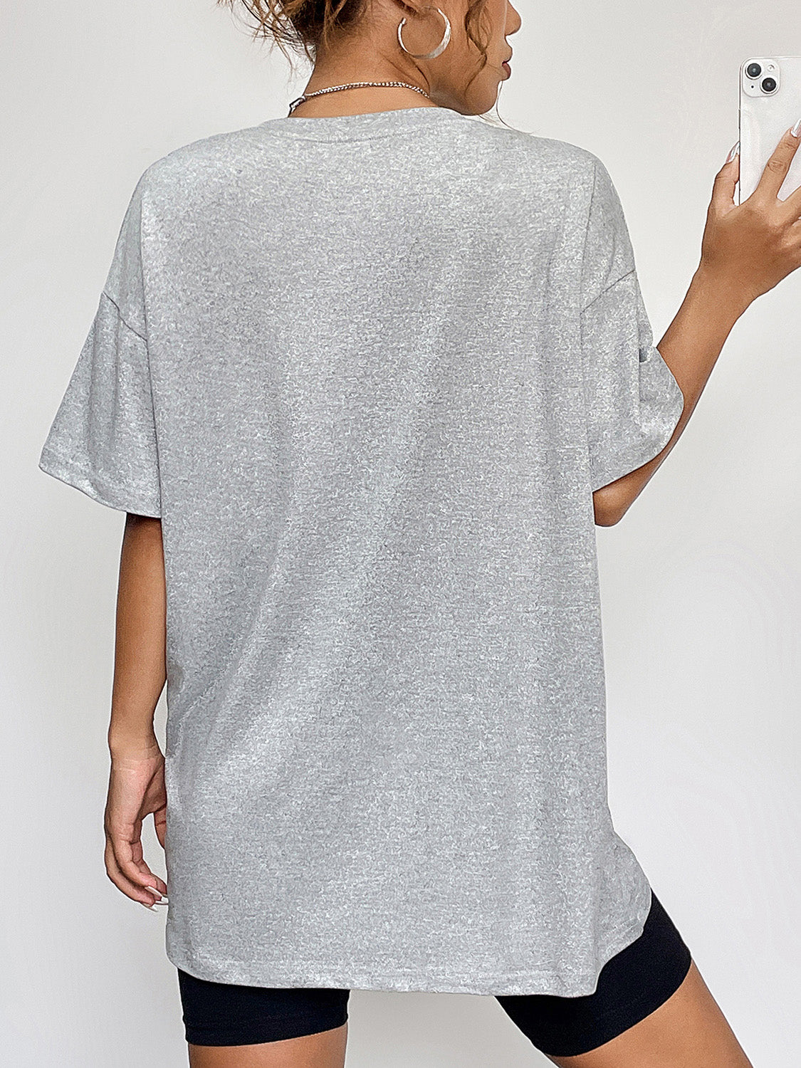 Round Neck Short Sleeve Ghost Graphic T-Shirt - MyriadMart