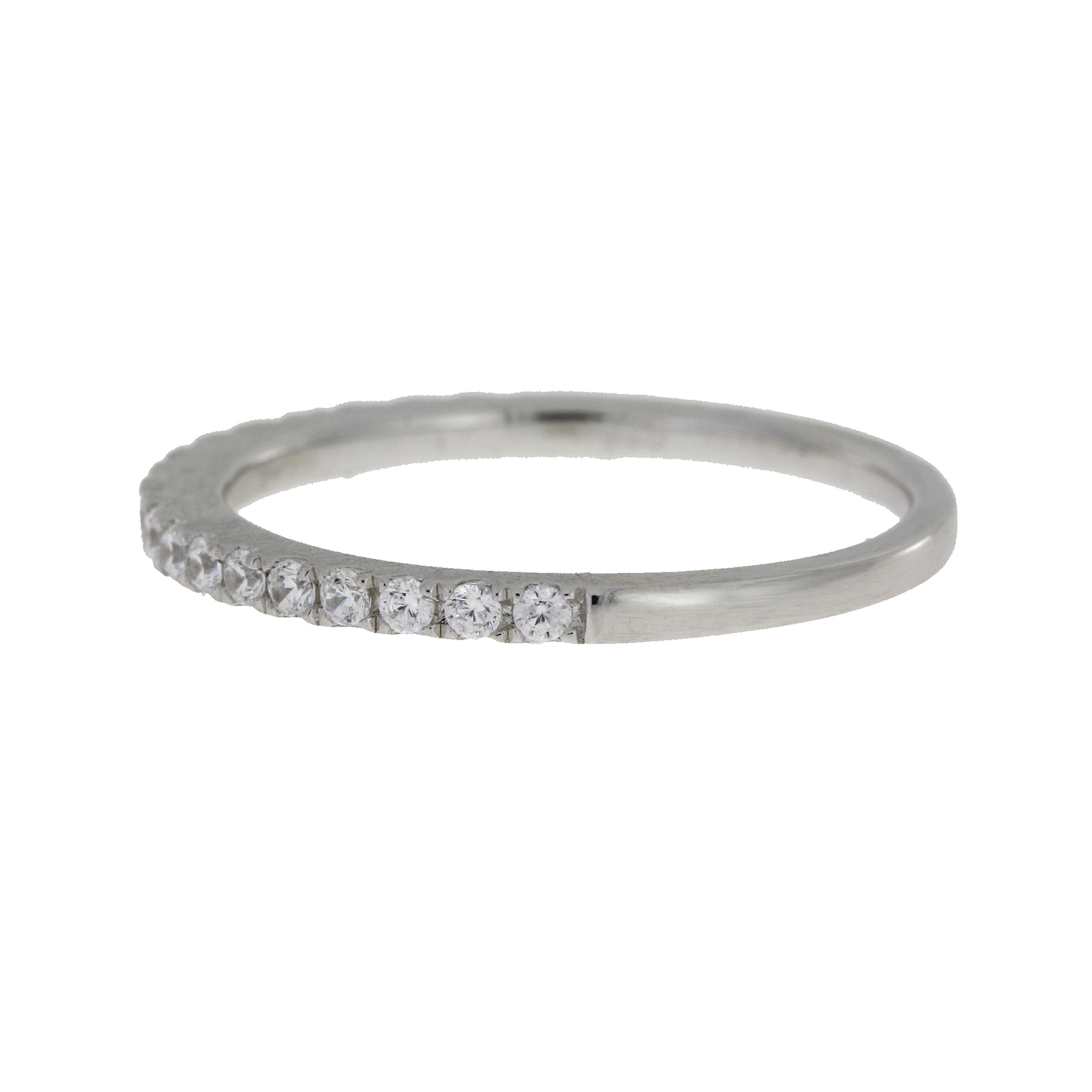 Cubic Zirconium Wedding Band Ring Sterling Silver on sale at MyriadMart