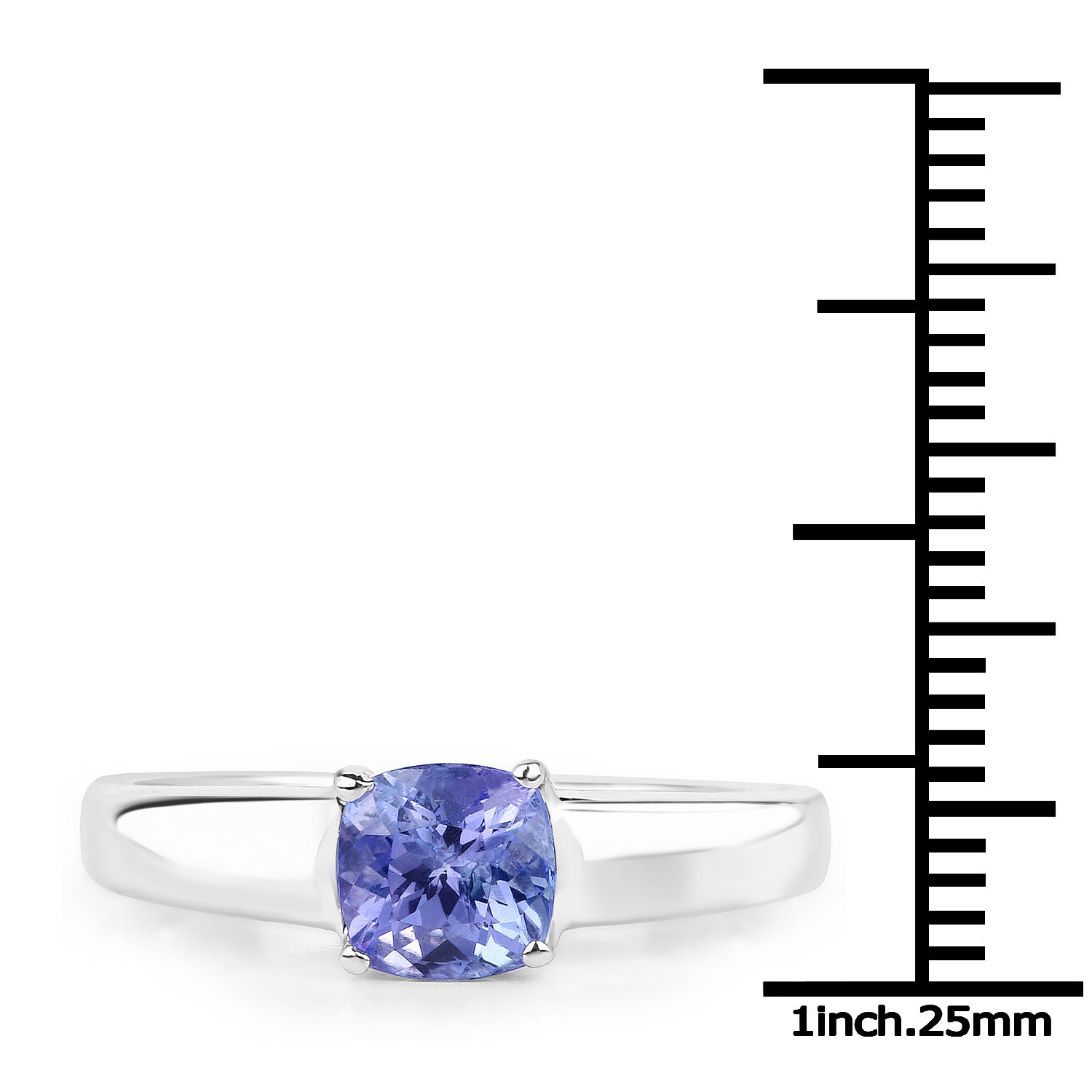 1.05 Carat Genuine Tanzanite .925 Sterling Silver ring on sale at MyriadMart