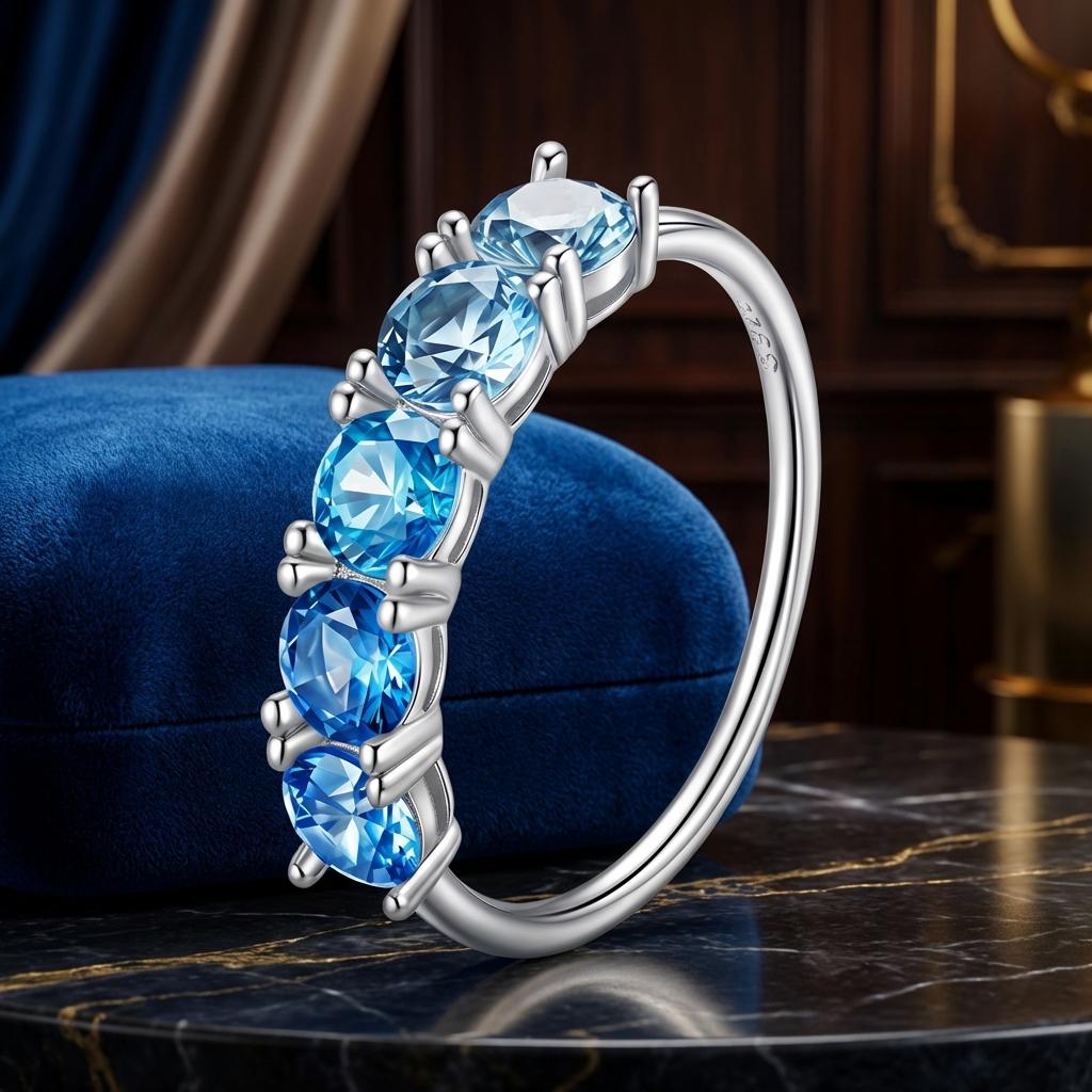 925 Sterling Silver Ring with White Gold Plating for Women, Size 6.0 on sale at MyriadMart
