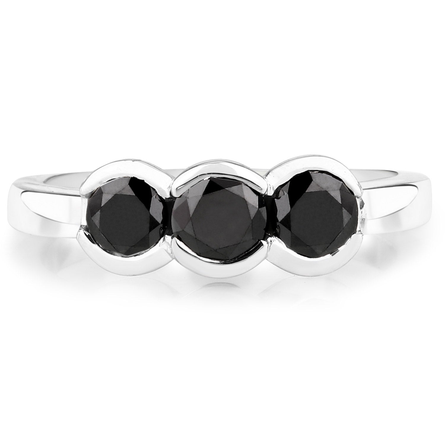 1.22 Carat Genuine Black Diamond .925 Sterling Silver Ring on sale at MyriadMart