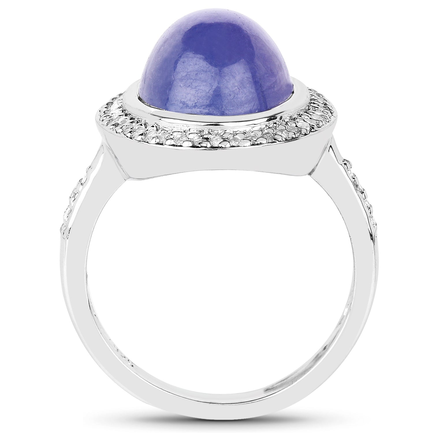8.26 Carat Genuine Tanzanite & White Topaz .925 Sterling Silver Ring on sale at MyriadMart