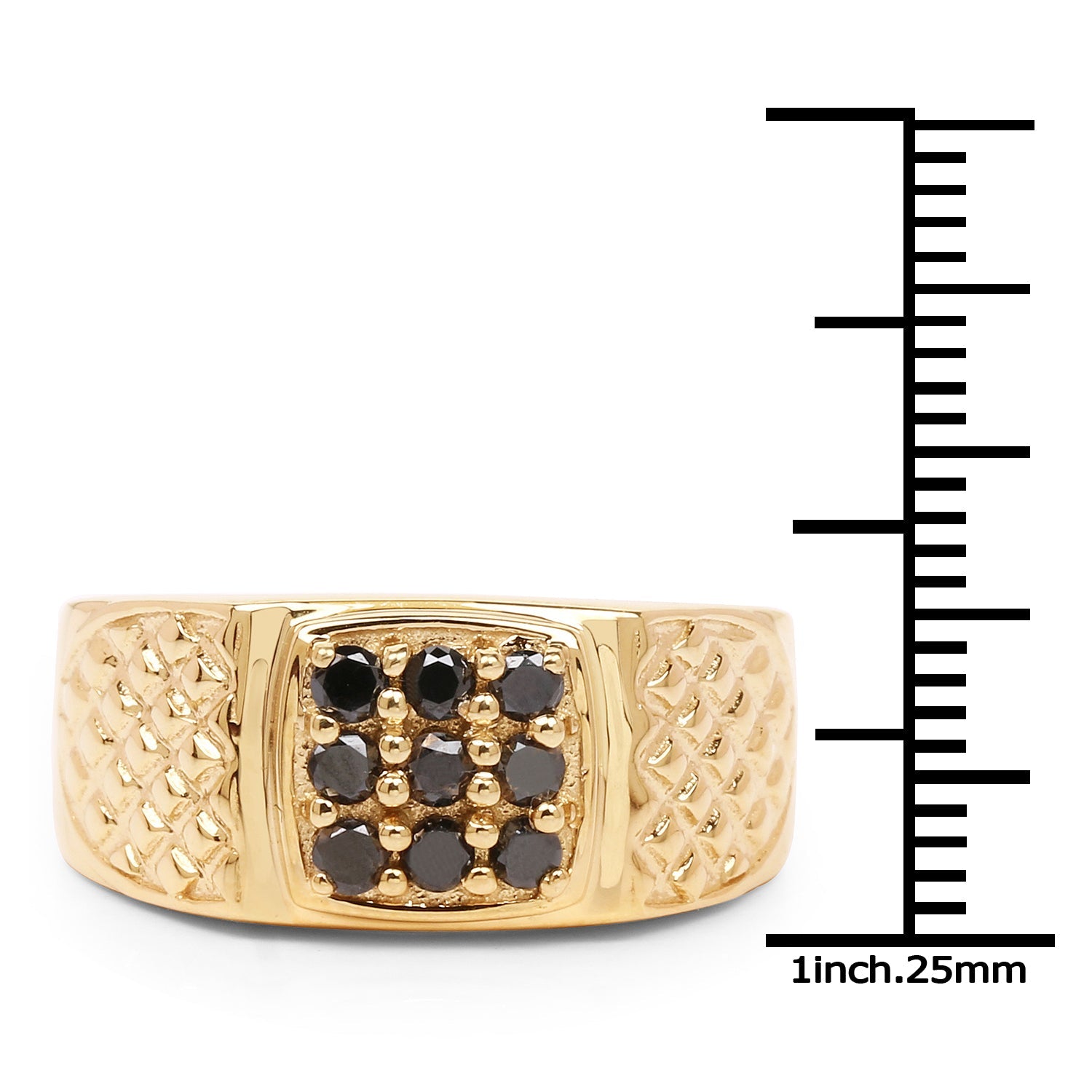 0.40 Carat Genuine Black Diamond .925 Sterling Silver Ring on sale at MyriadMart