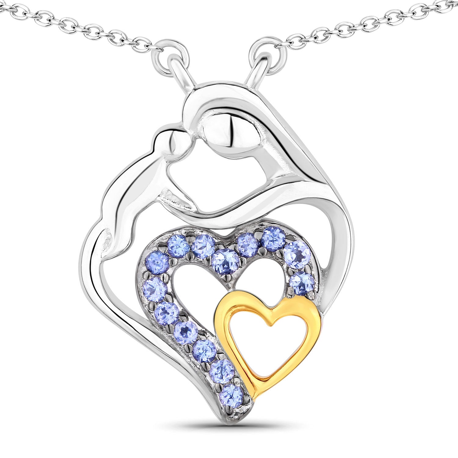 0.28 Carat Genuine Tanzanite .925 Sterling Silver Pendant on sale at MyriadMart