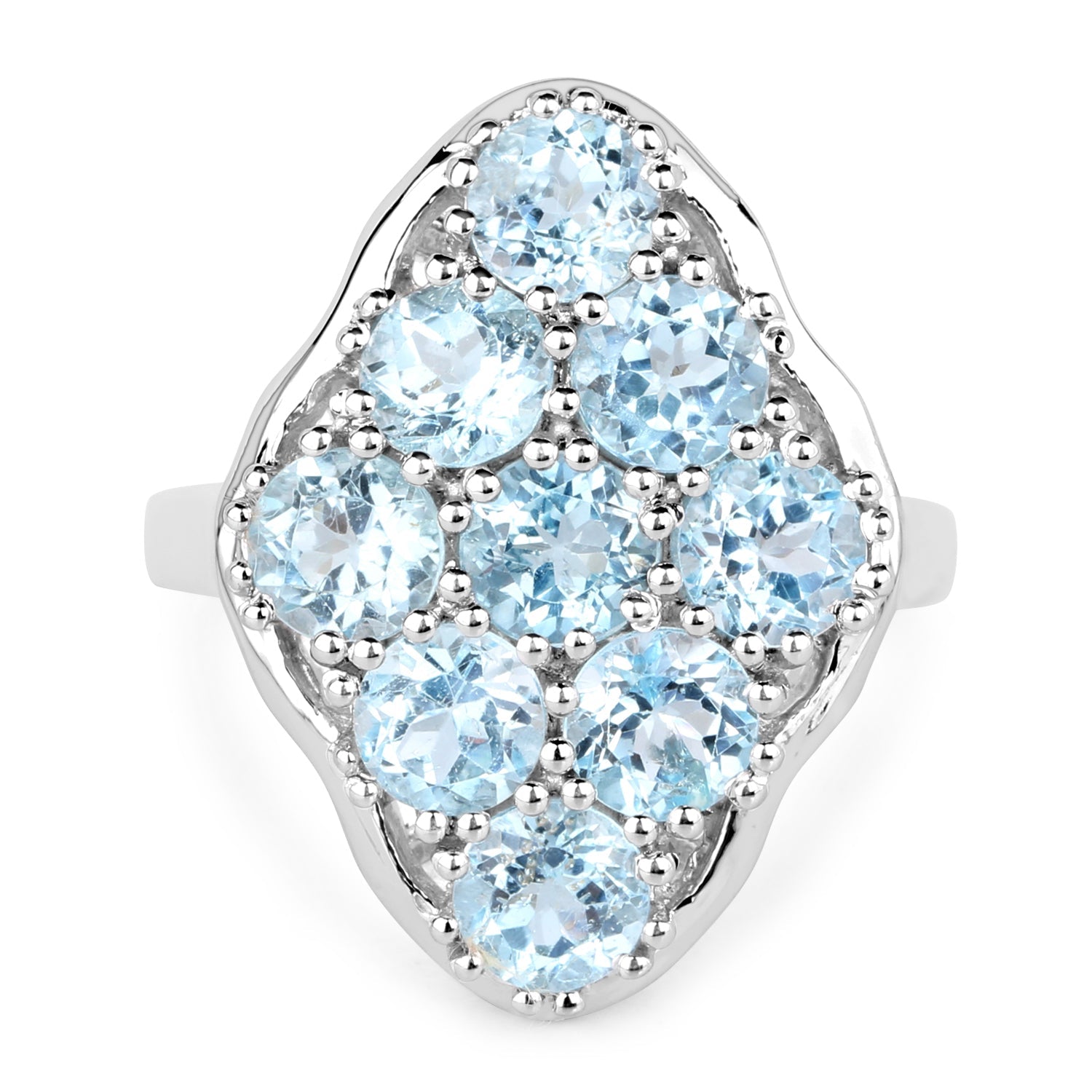 5.40 Carat Genuine Blue Topaz .925 Sterling Silver Ring on sale at MyriadMart