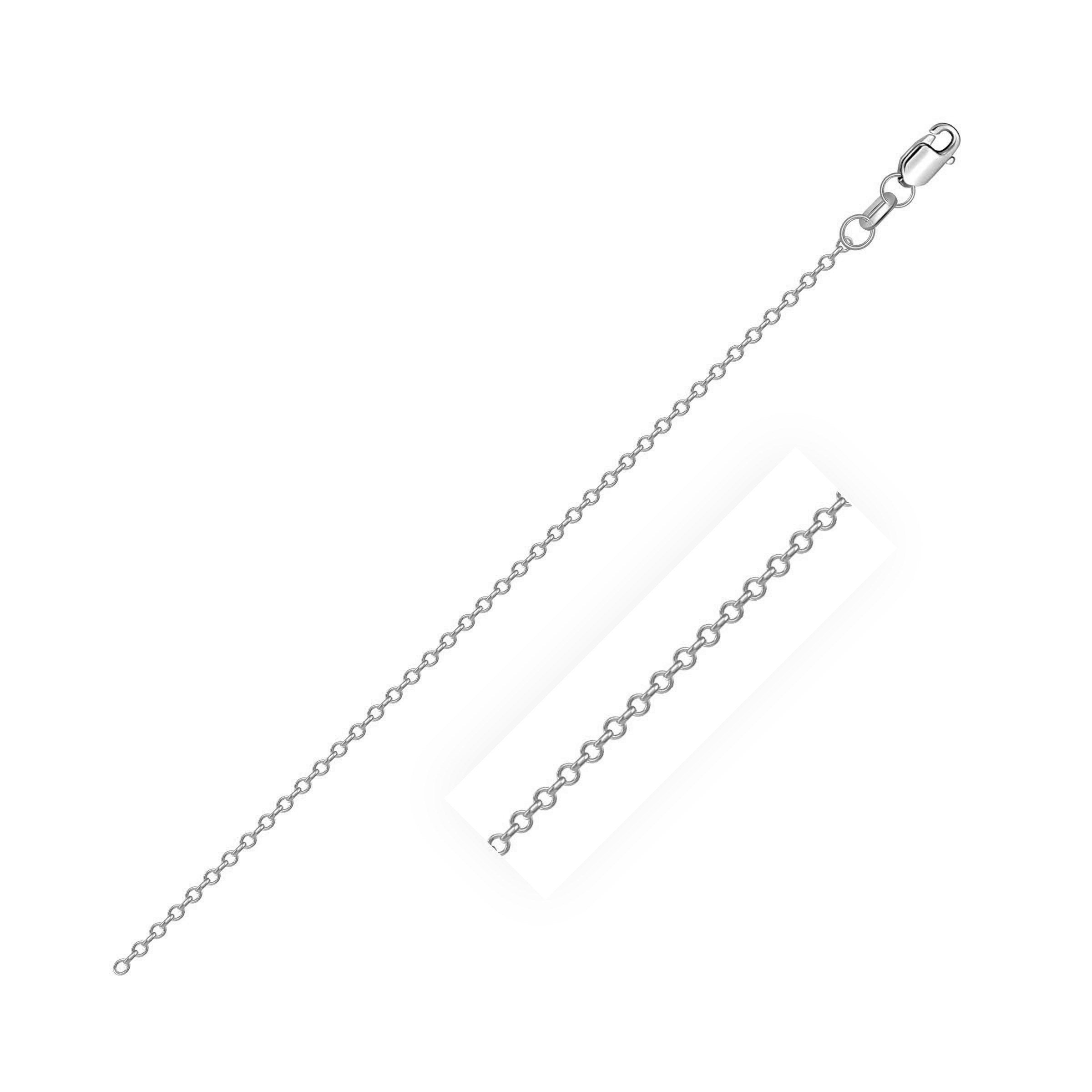 Sterling Silver Rhodium Plated Cable Chain 0.8mm on sale at MyriadMart