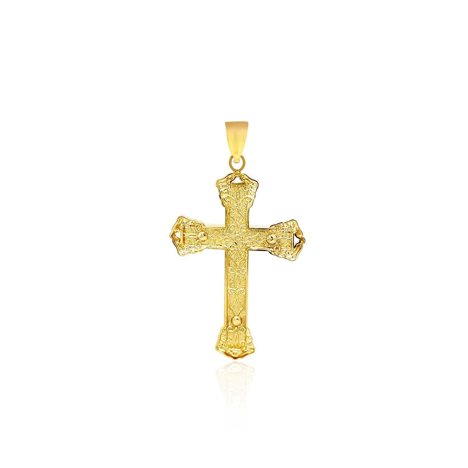 14k Yellow Gold Black Onyx Cross Pendant on sale at MyriadMart