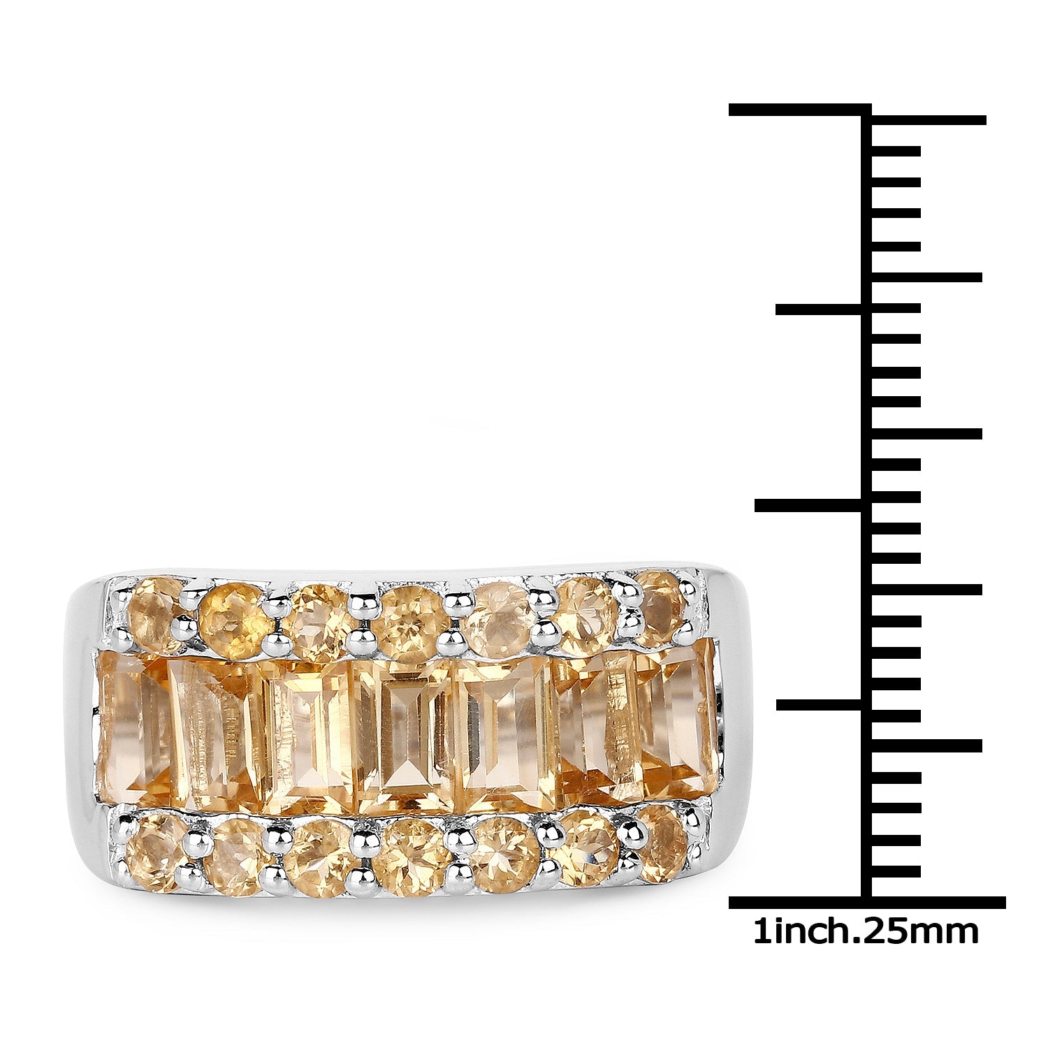 3.08 Carat Genuine Citrine .925 Sterling Silver Ring on sale at MyriadMart