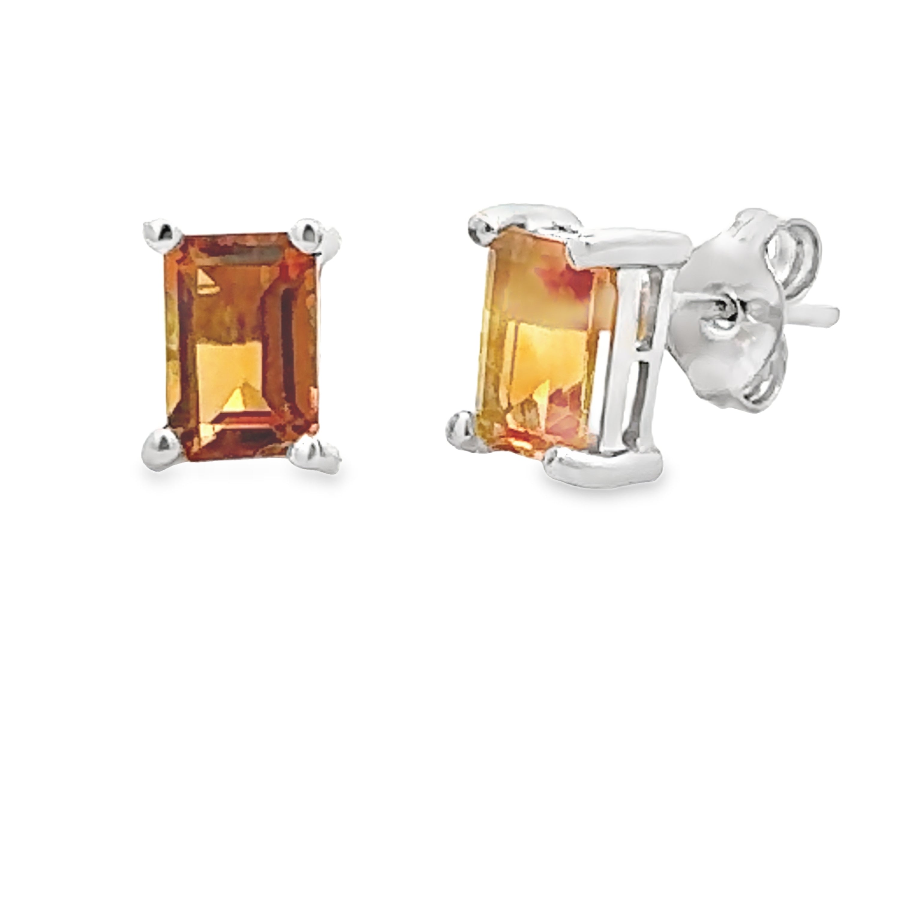 1.05ct Citrine Stud Earrings 10KT White Gold on sale at MyriadMart