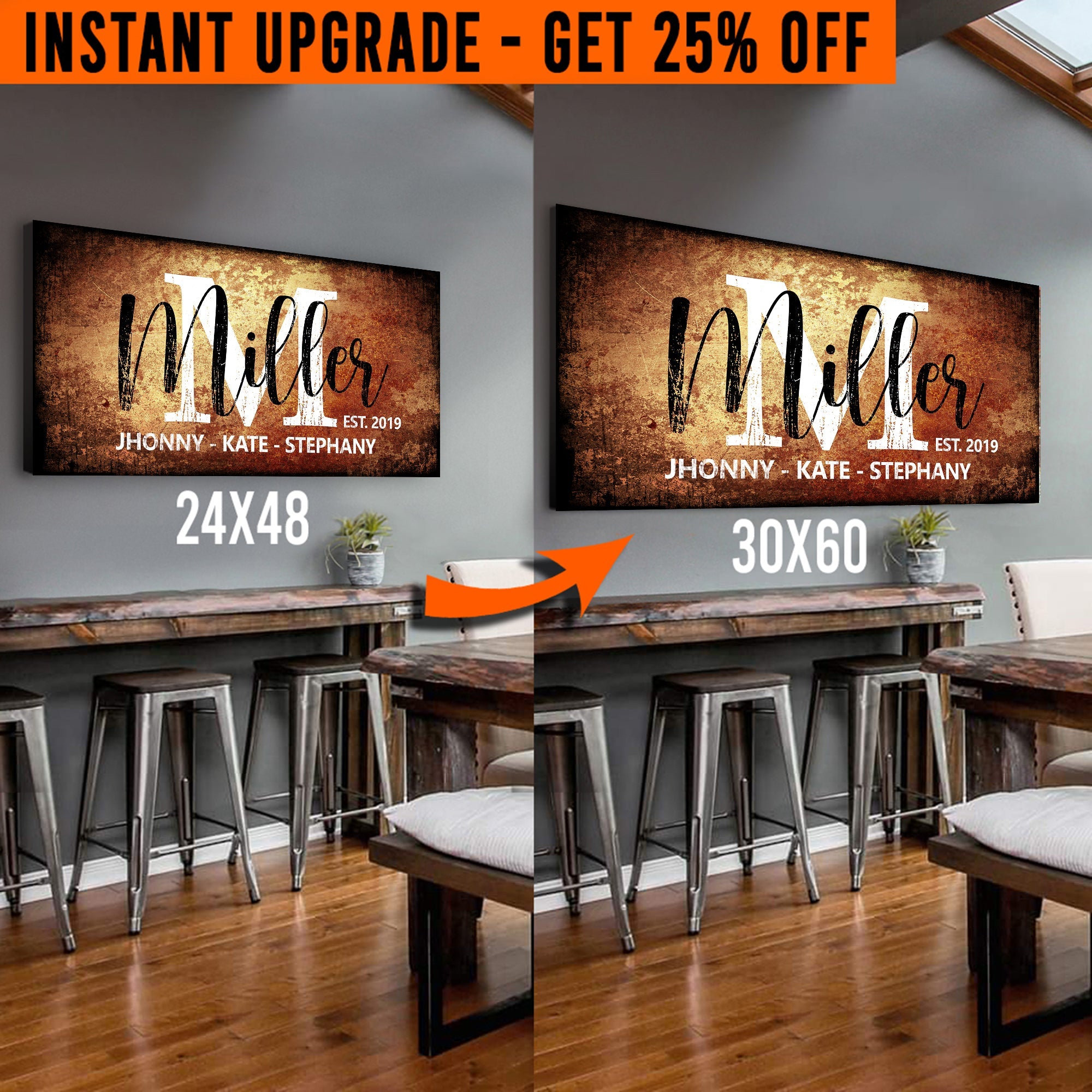 Upgrade Your 48x24 Inches 'Family' Style 1 Canvas To 60x30 Inches on sale at MyriadMart